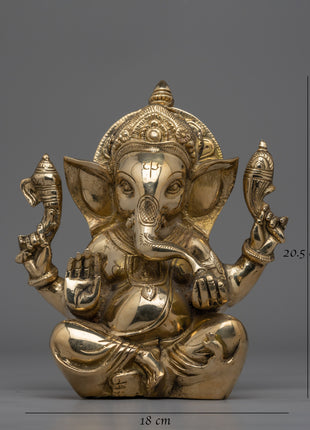 Elegant Ganpati Sculpture for Spiritual Decor and Blessings | Meditation Altar Ganpati Sculpture
