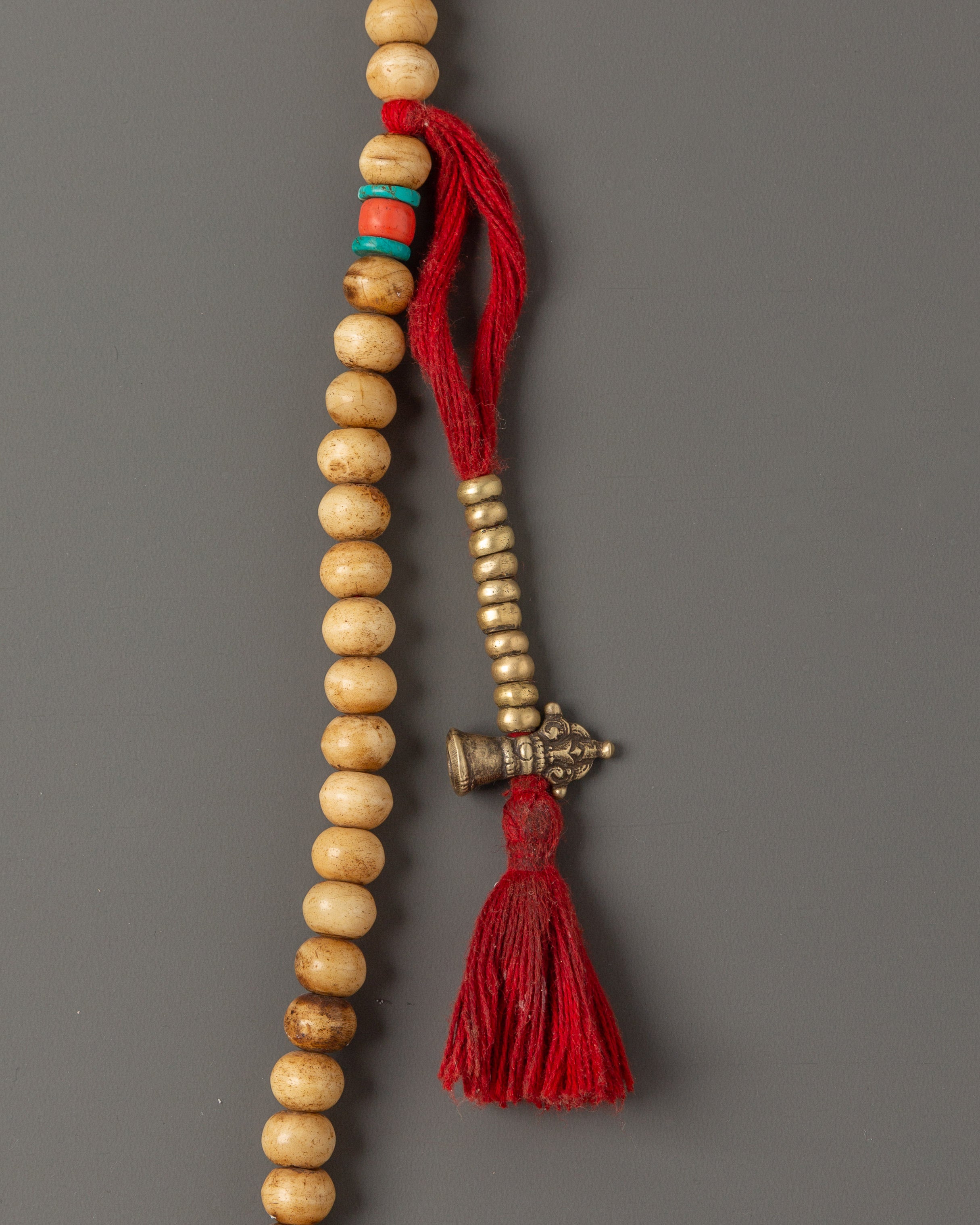 Tibetan Mala Beads with Bronze Vajra | 108 Bead Prayer Necklace