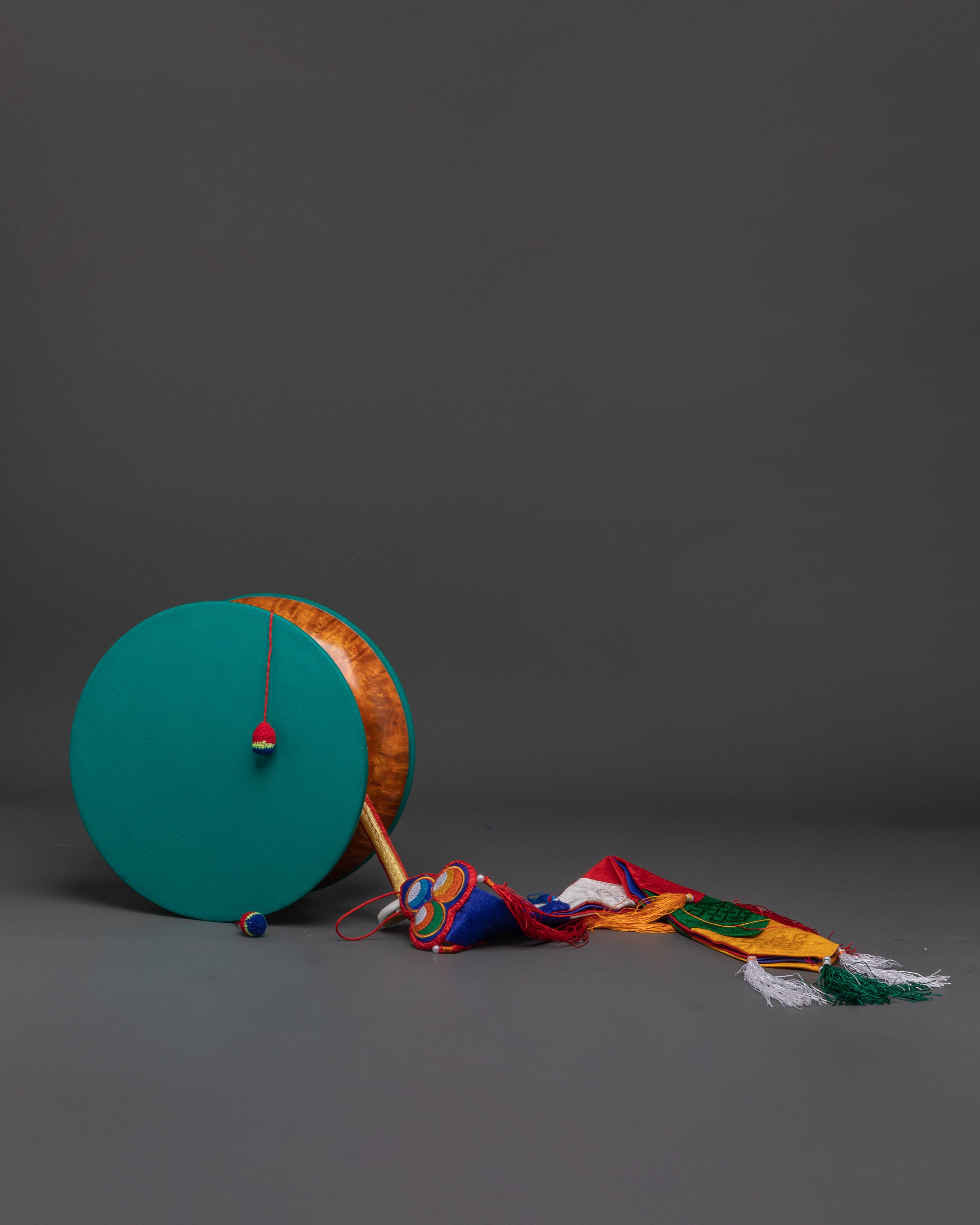 Handmade Traditional Buddhist Damaru for Rituals and Meditation