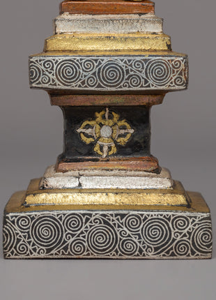 27.5cm Tibetan Dharma Stupa | A Sacred Symbol of Blessings