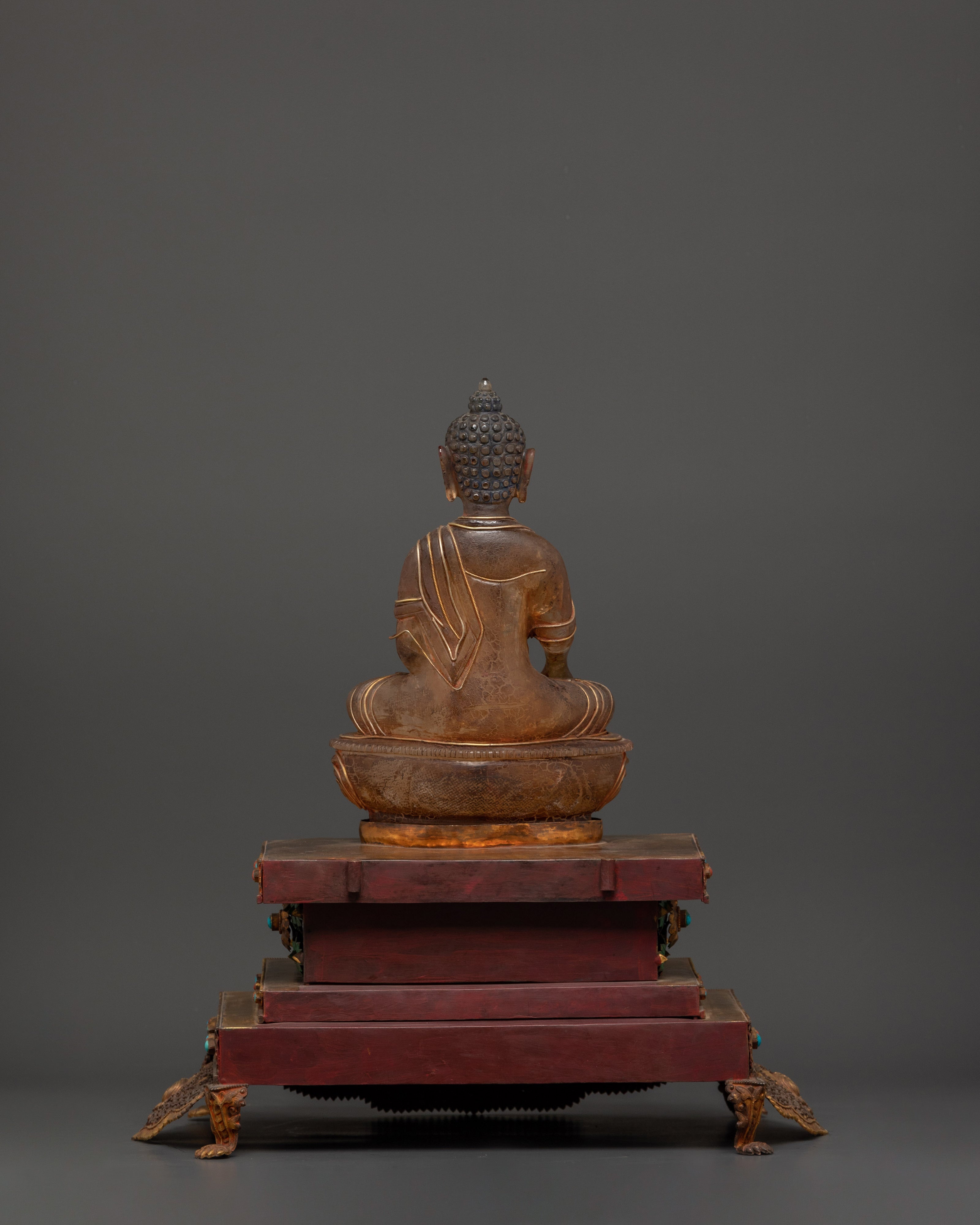 Shakyamuni Buddha The Enlightened One | Gold-Plated Crystal Statue