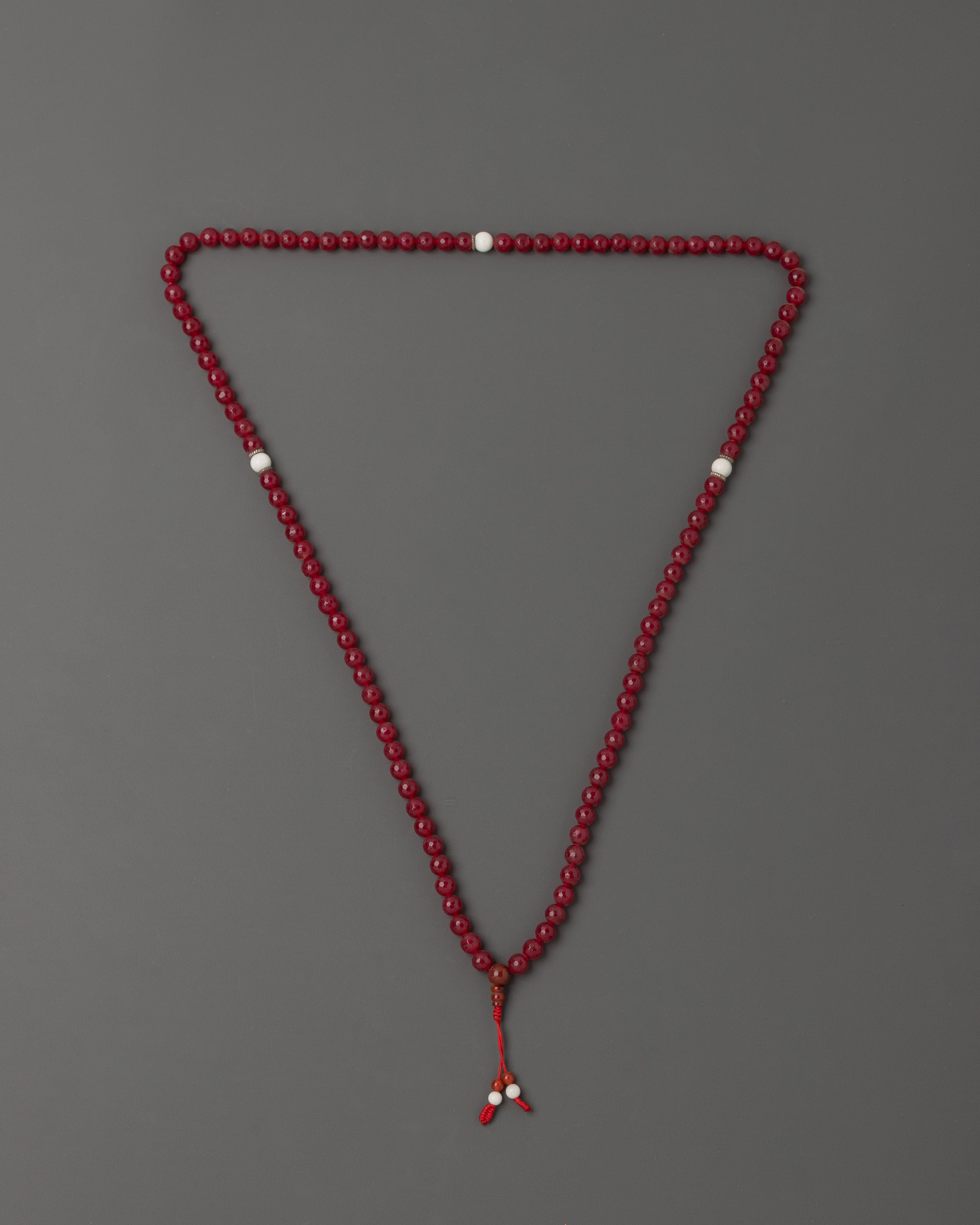 Mala with Artificial Ruby Stone | Meditation Necklace for Wisdom