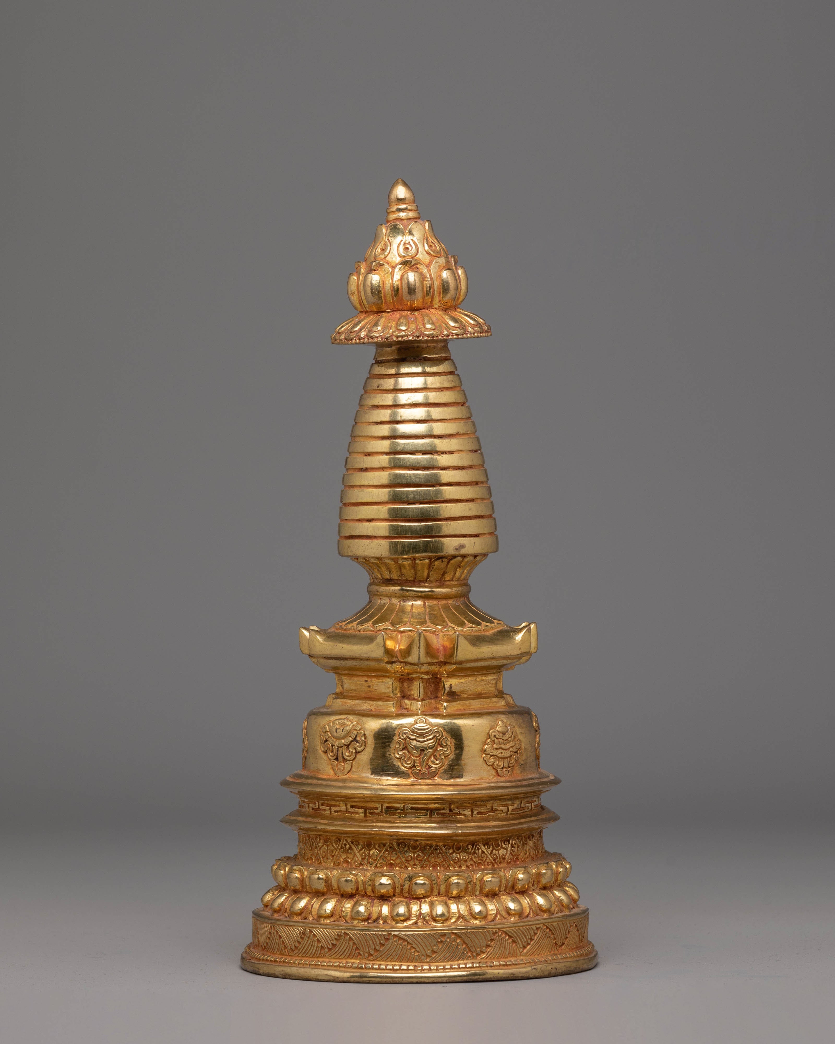 Handmade Golden Stupa for Ritual User | Gold Plated Stupa