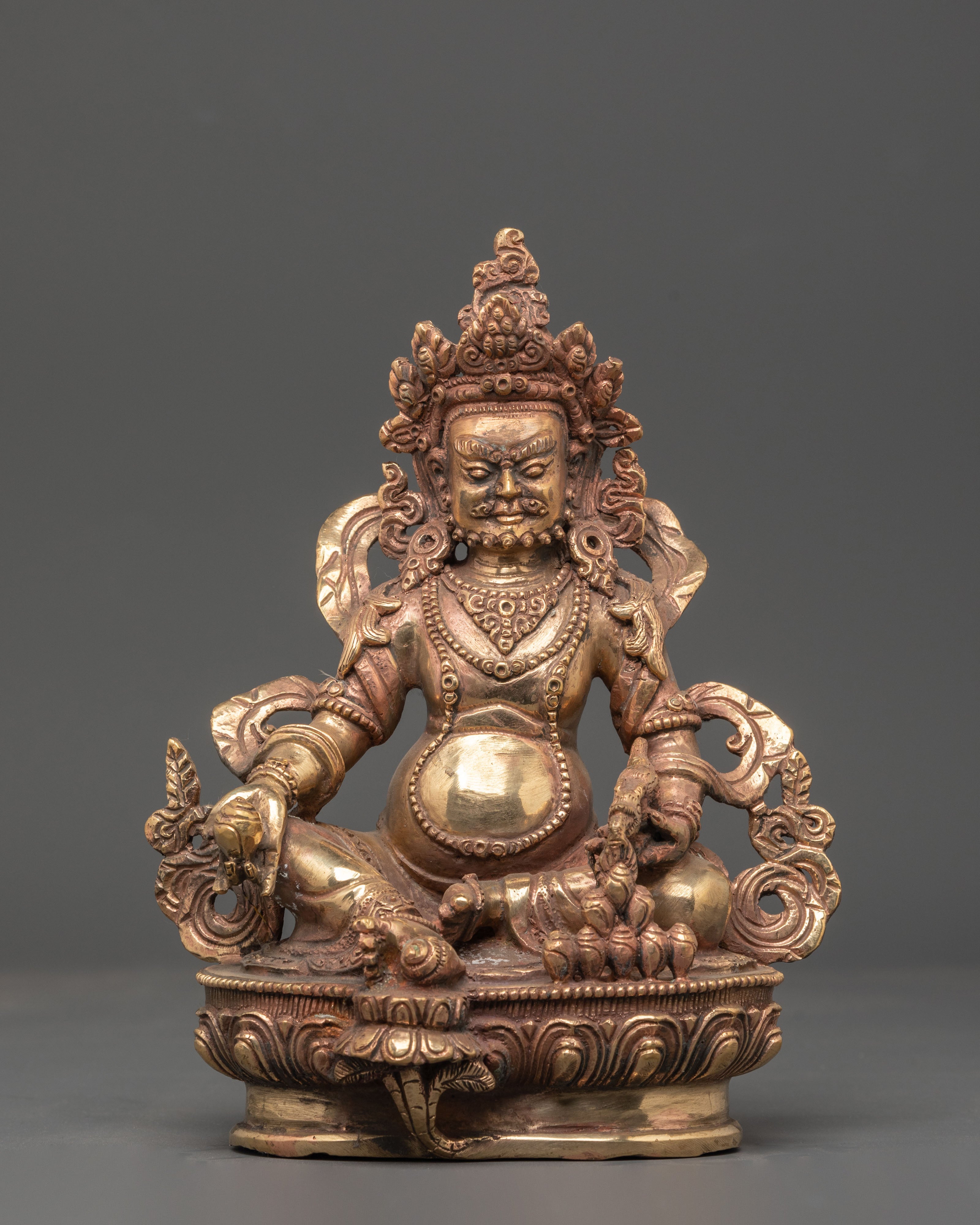 Tibetan Wealth Deity Dzambhala | Handcrafted Copper Sculpture