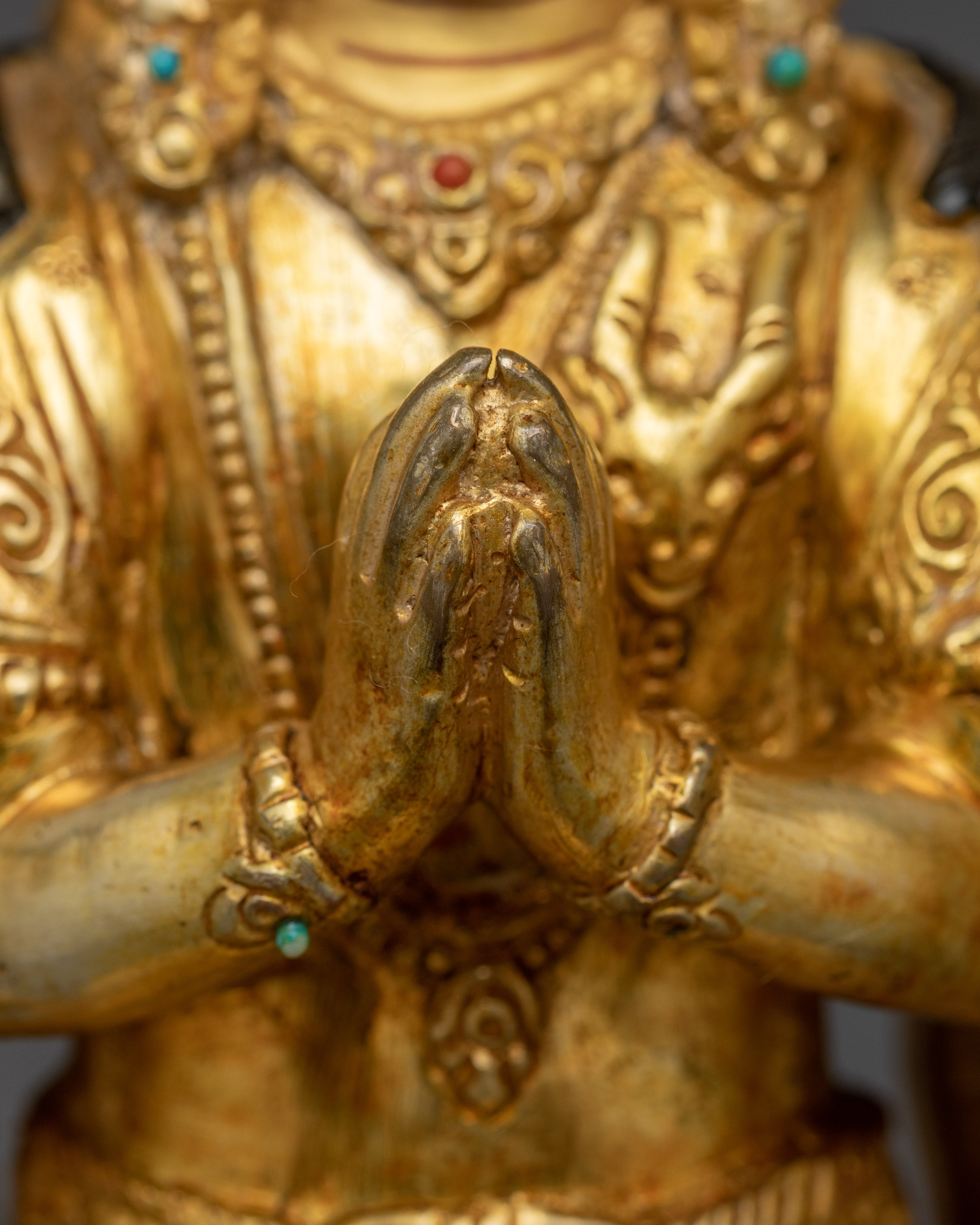 1000 Armed Chenrezig Gold and Copper Statue | Sacred Chenrezig Sculpture for Altar