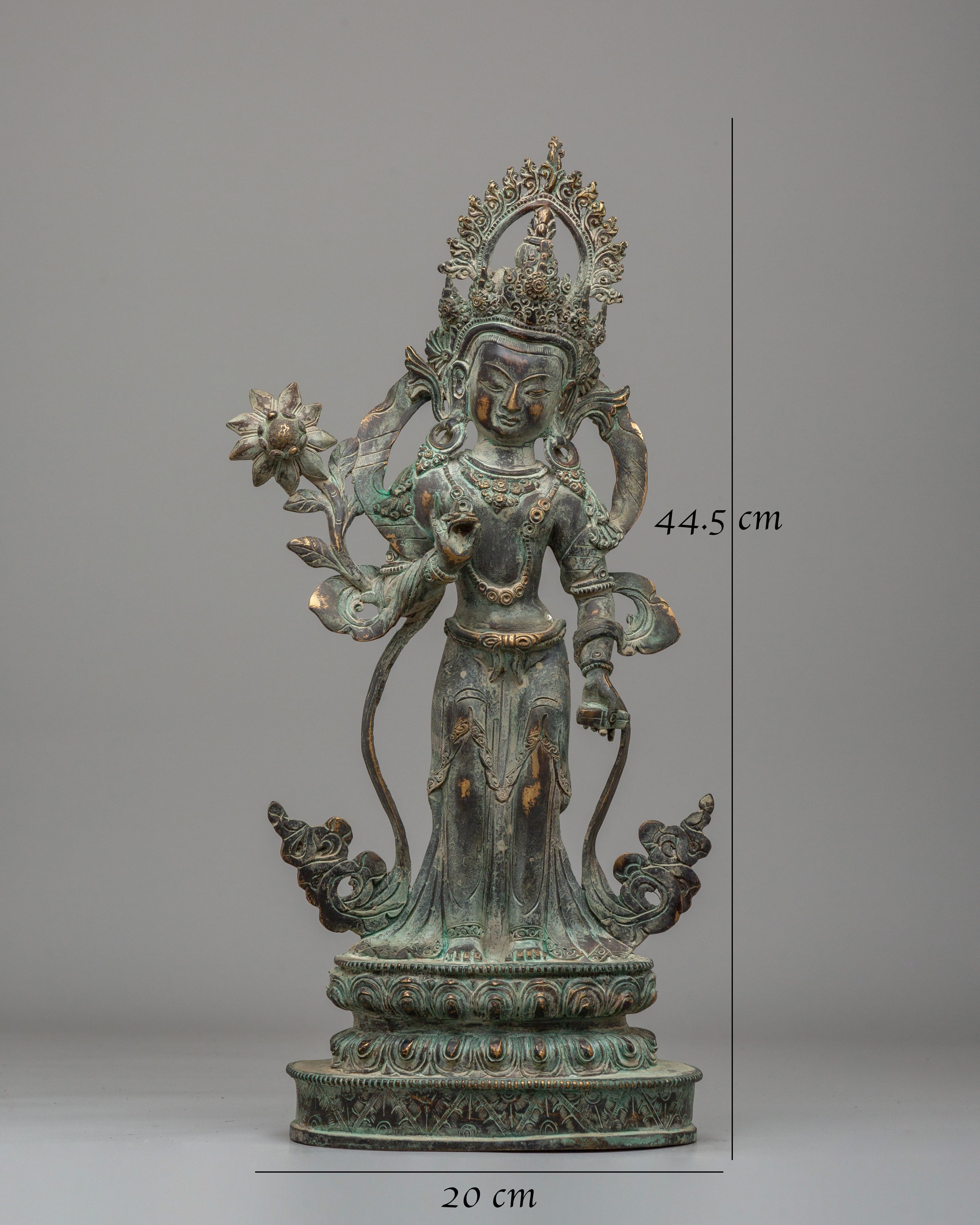 Traditional Siddhaikavira Manjushri Figurine | Spiritual Sculpture for Meditation