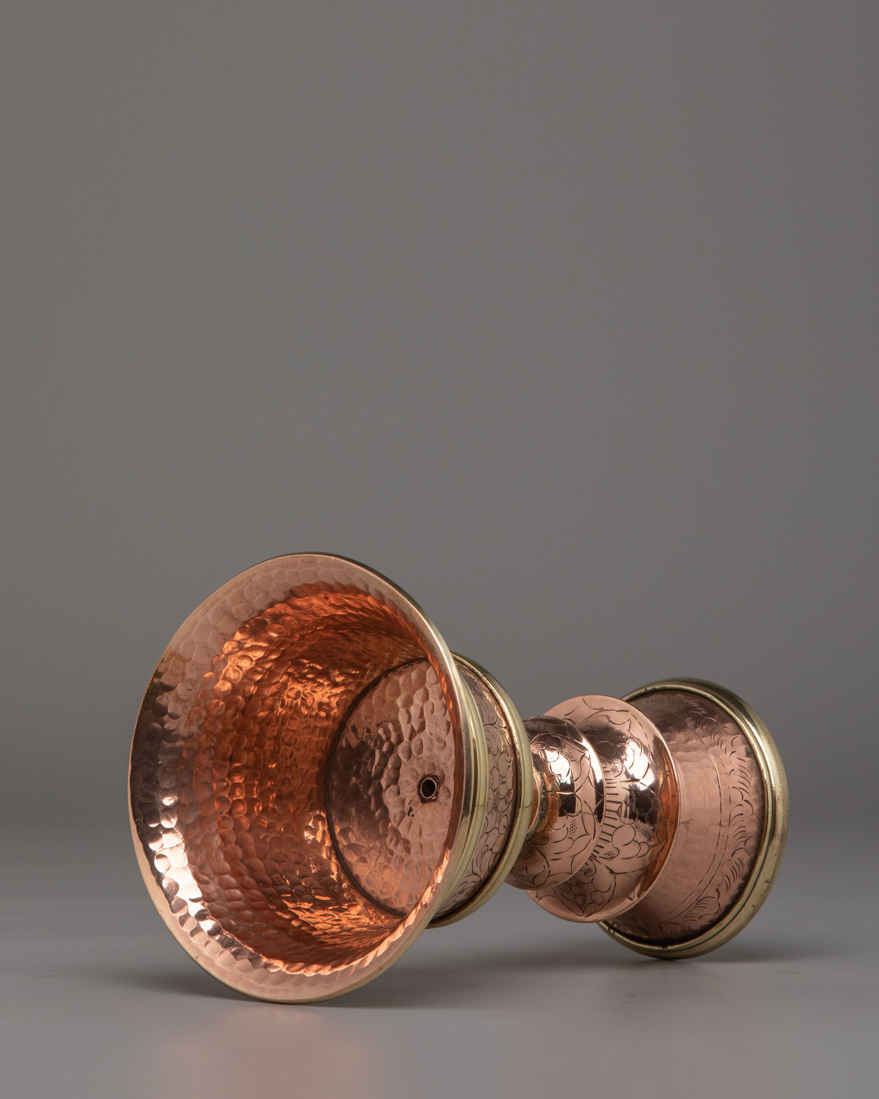 Tibetan Sacred Offerings Butter Lamp | Brass and Copper Ritual Light Offering