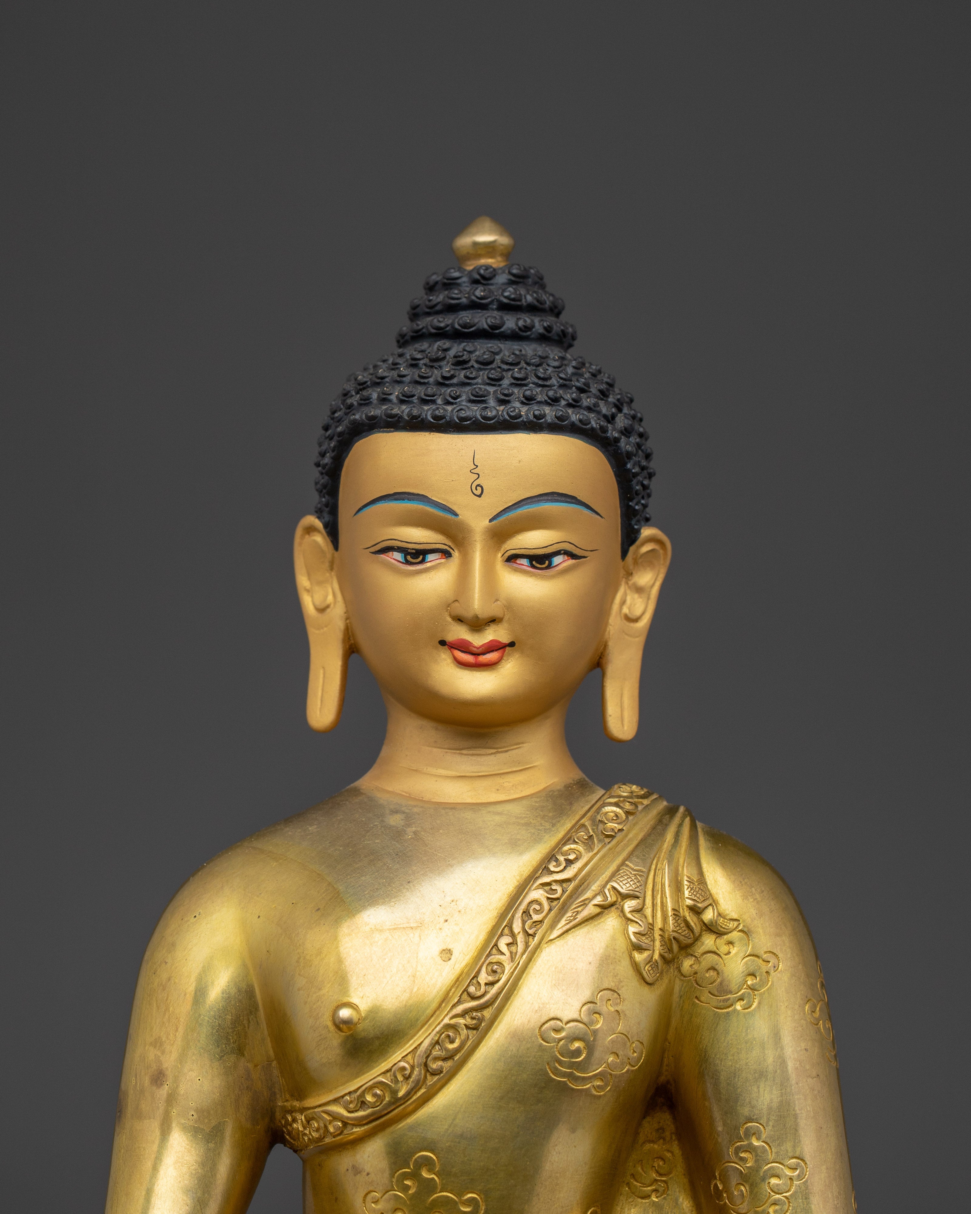 Golden Shakyamuni Buddha - The Enlightened One | Traditionally 24K Gold Gilded Statue