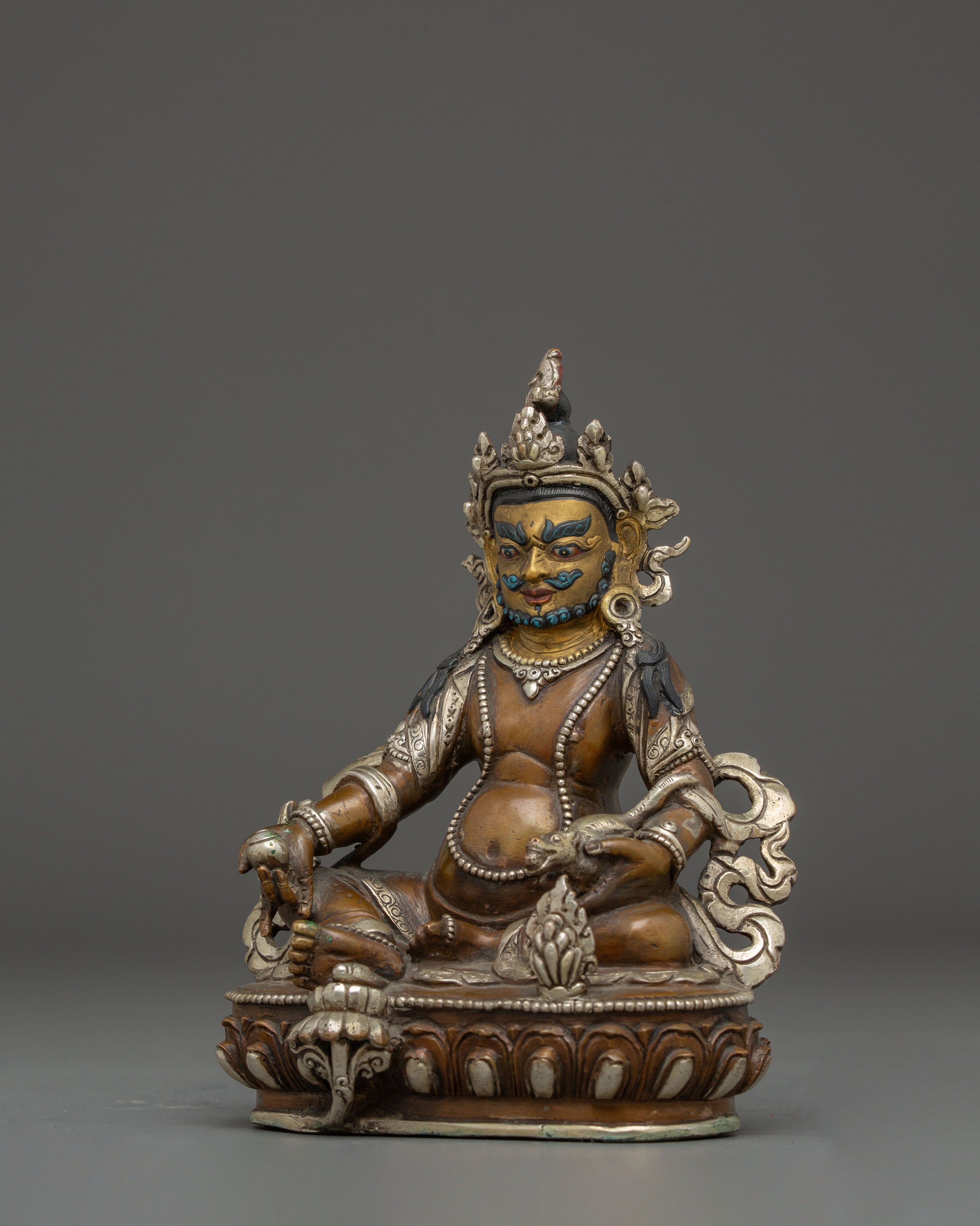 Handmade Copper Statue of Dzambhala | Buddhist Abundance Icon