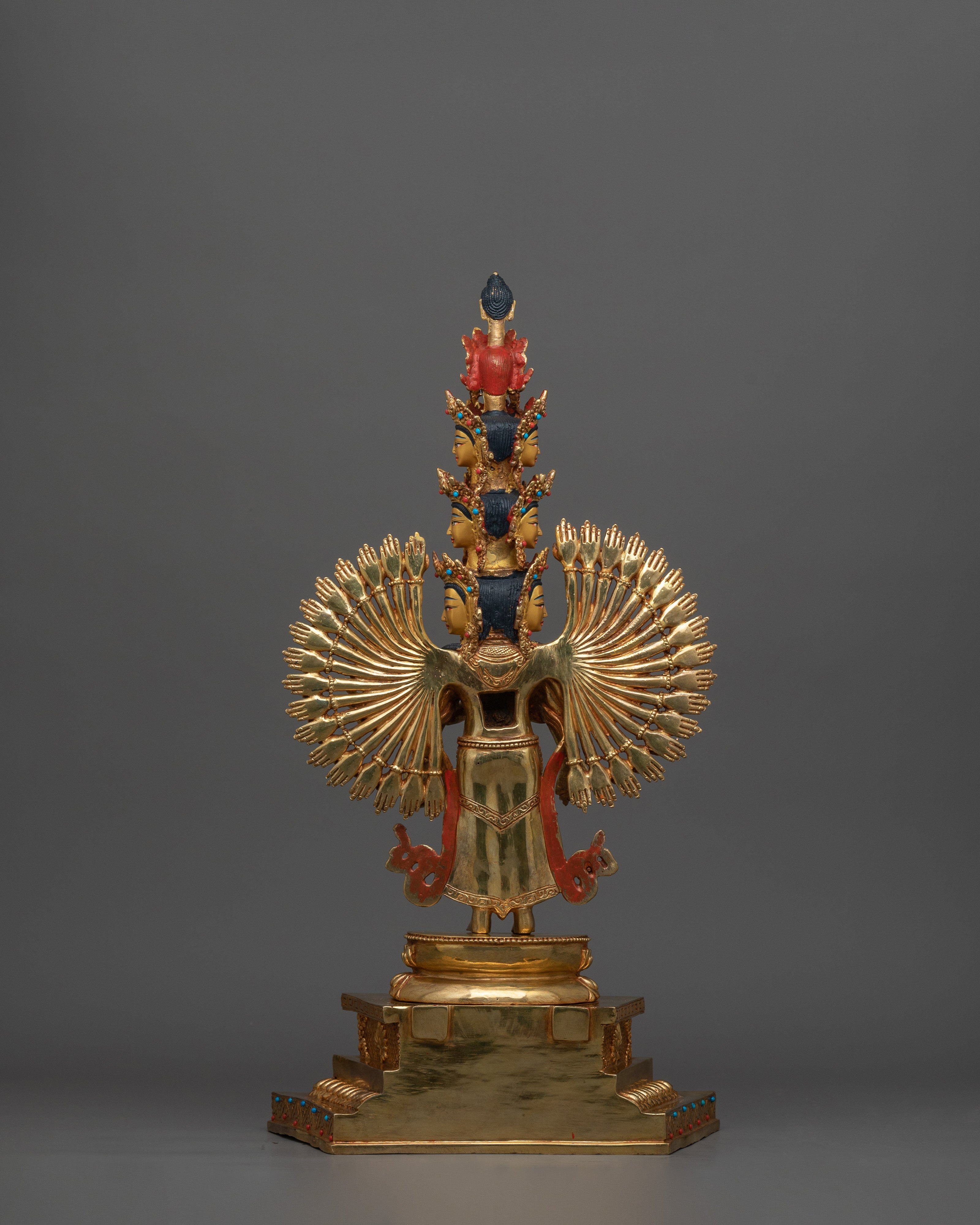 Handcrafted Sculpture of 1000 Armed Chenrezig | Traditional Artwork