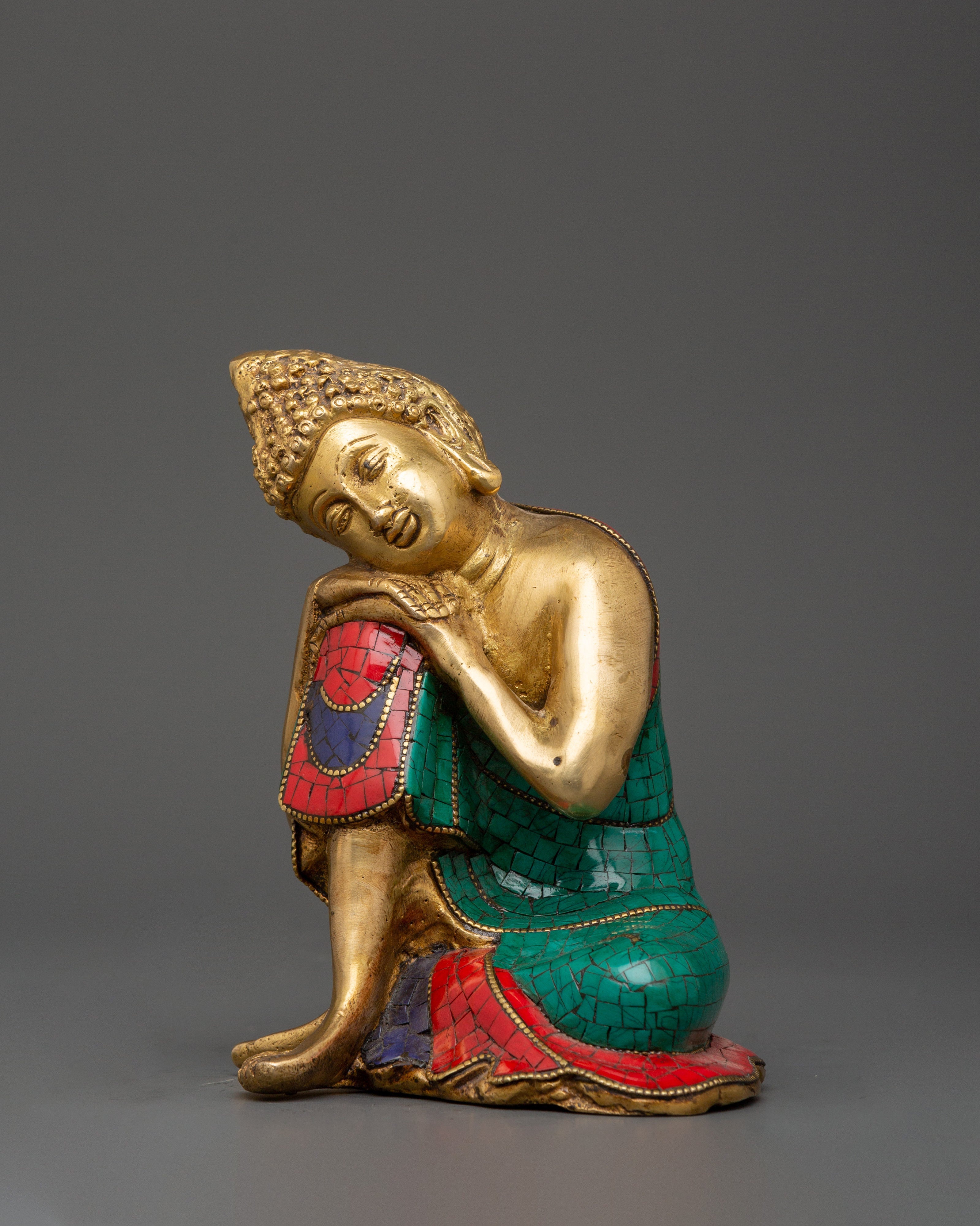 Handcrafted Brass Resting Buddha Statue | Peaceful Buddha Figurine