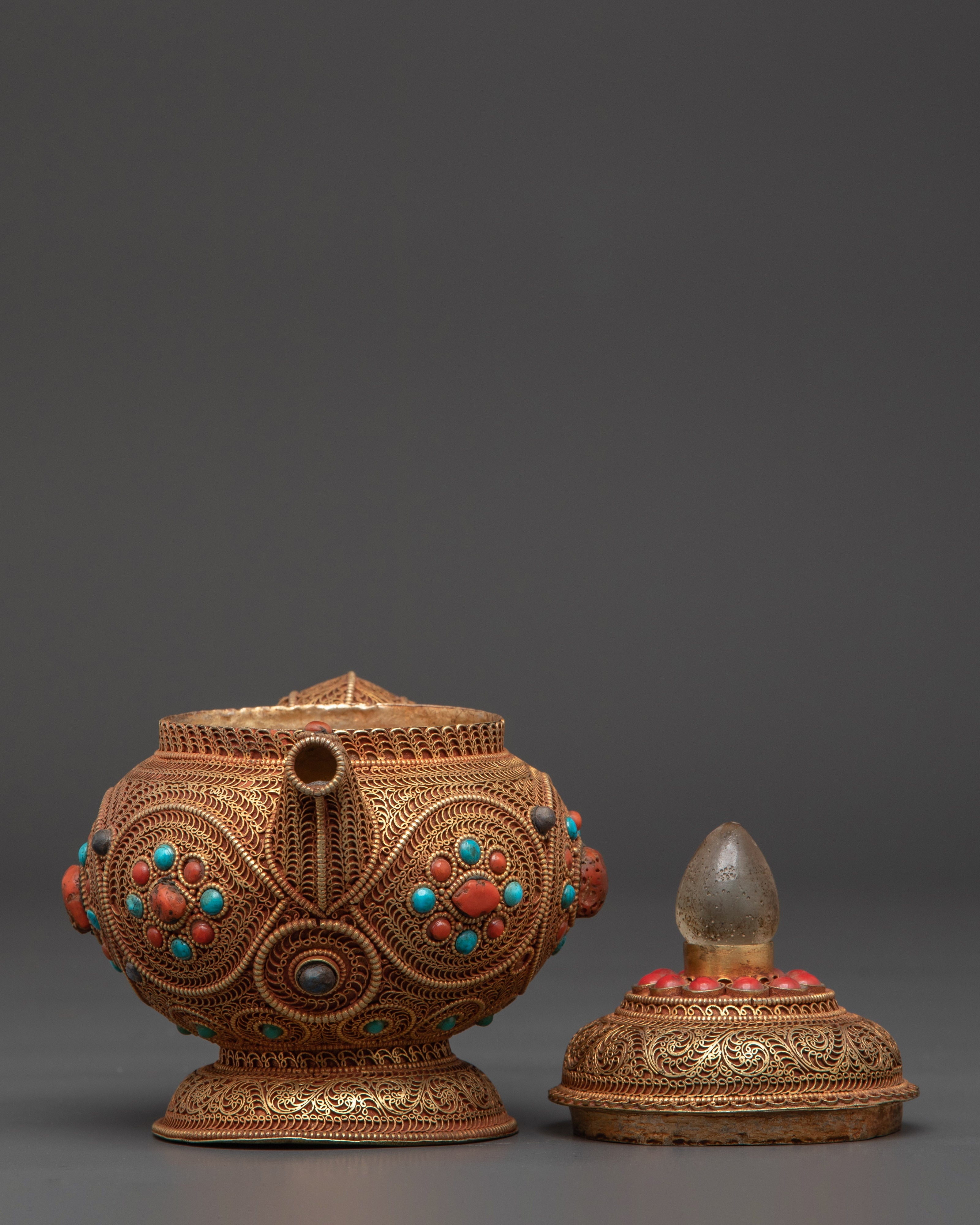Sacred Buddhist Teapot | Tibetan Ritual Vessel