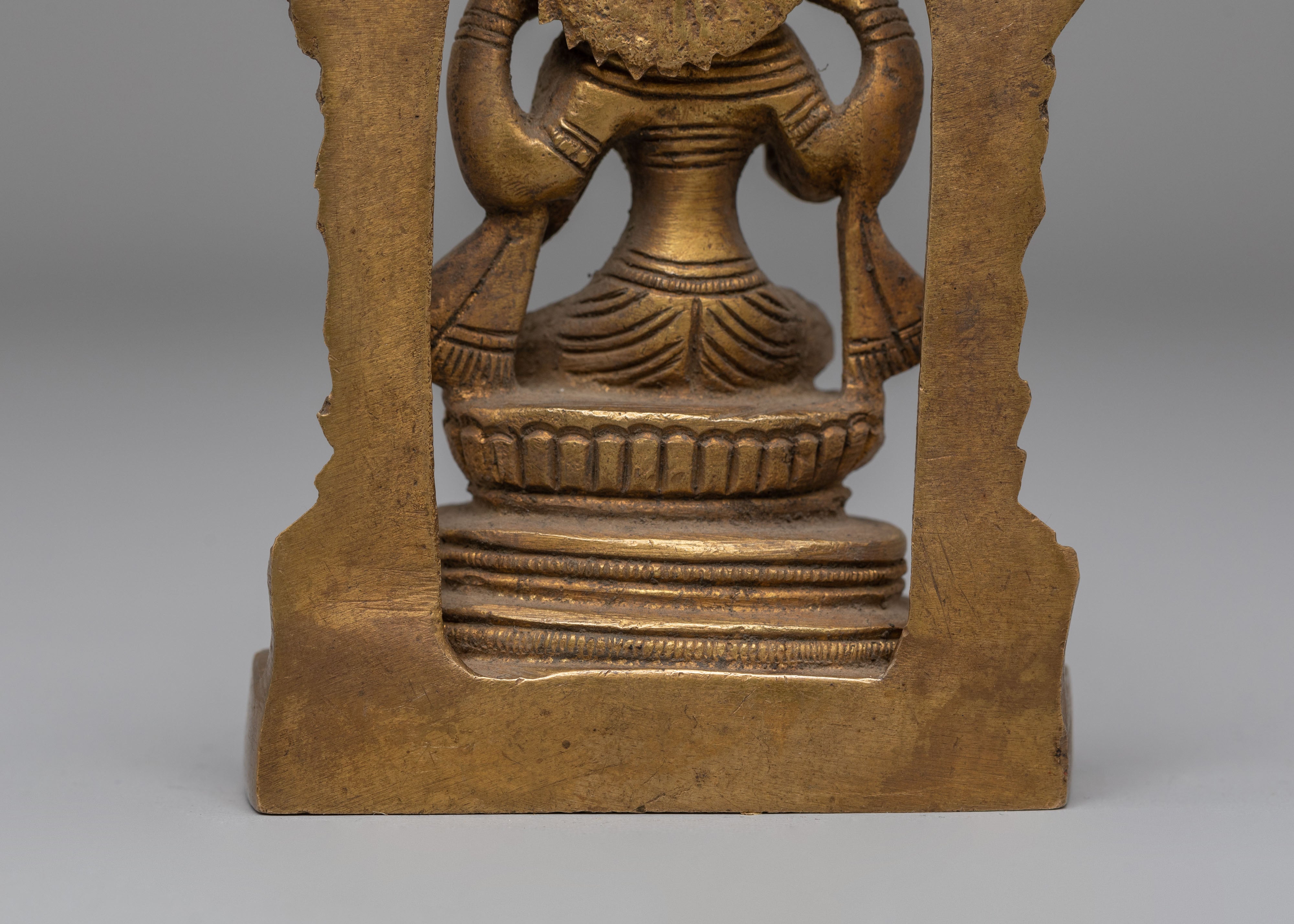Sacred Copper Laxmi Statue | Brass Wealth Embodiment Sculpture