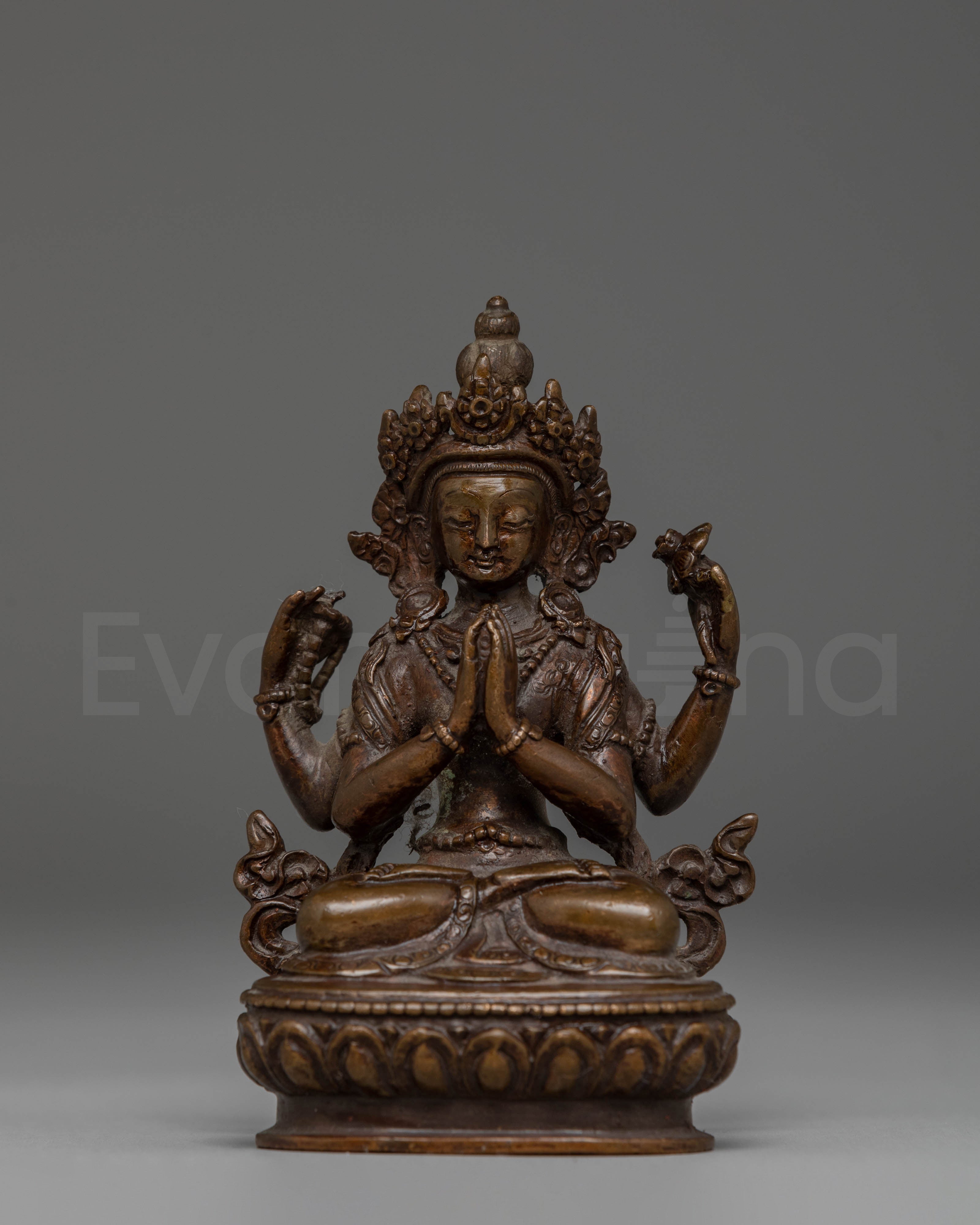 Sacred Statue of Bodhisattva Chenrezig | Buddhist Compassion Art