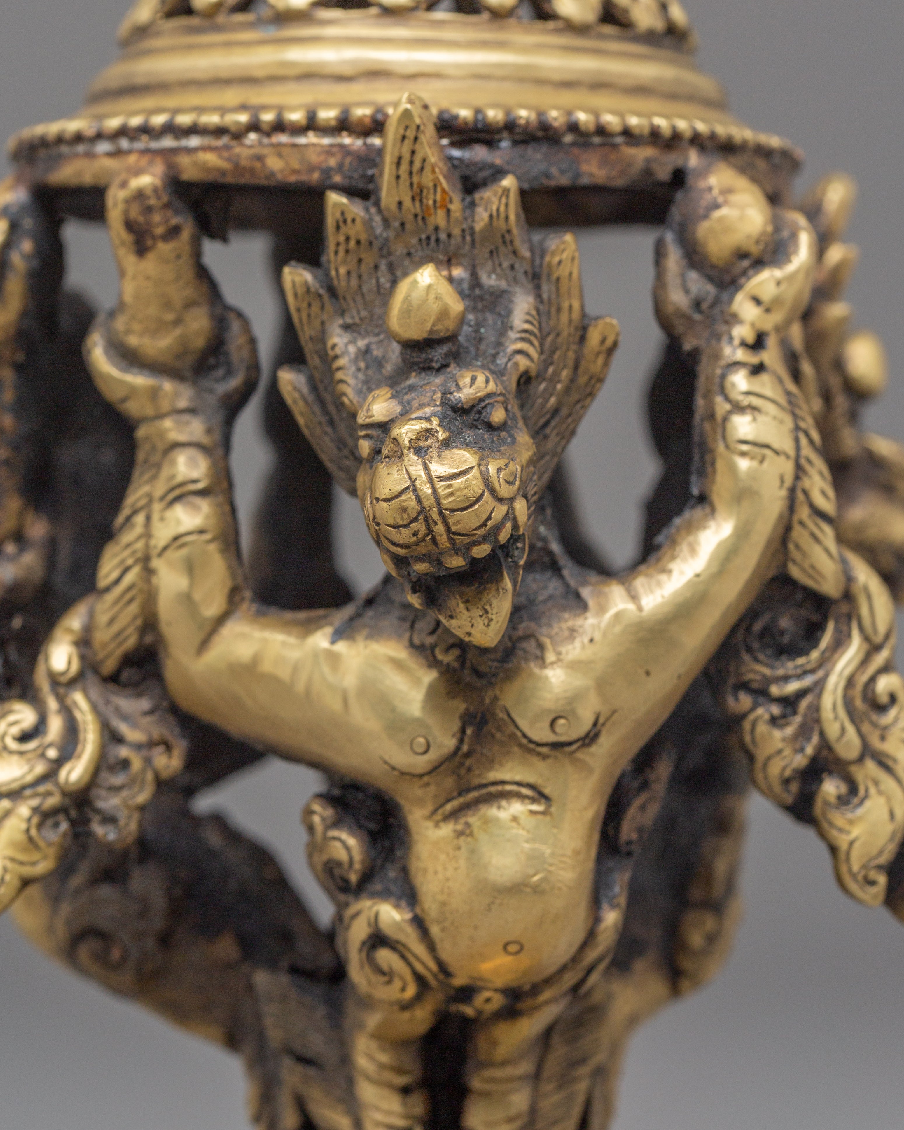 Handcrafted Brass Oil Lamp Set for Offering | Tibetan Ritual Lamps