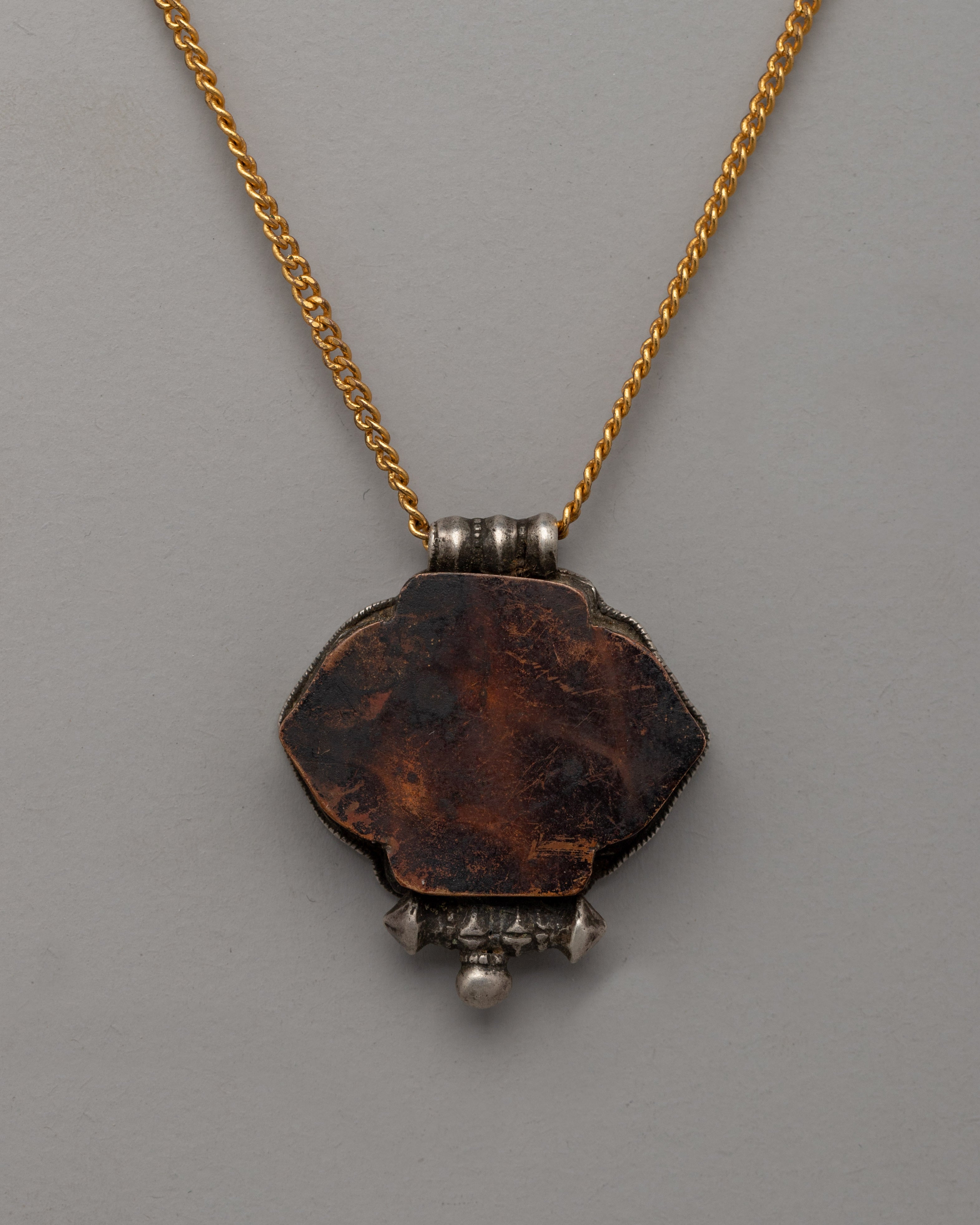 Tibetan Silver Ghau Box Locket | Silver & Turquoise Sacred Amulet