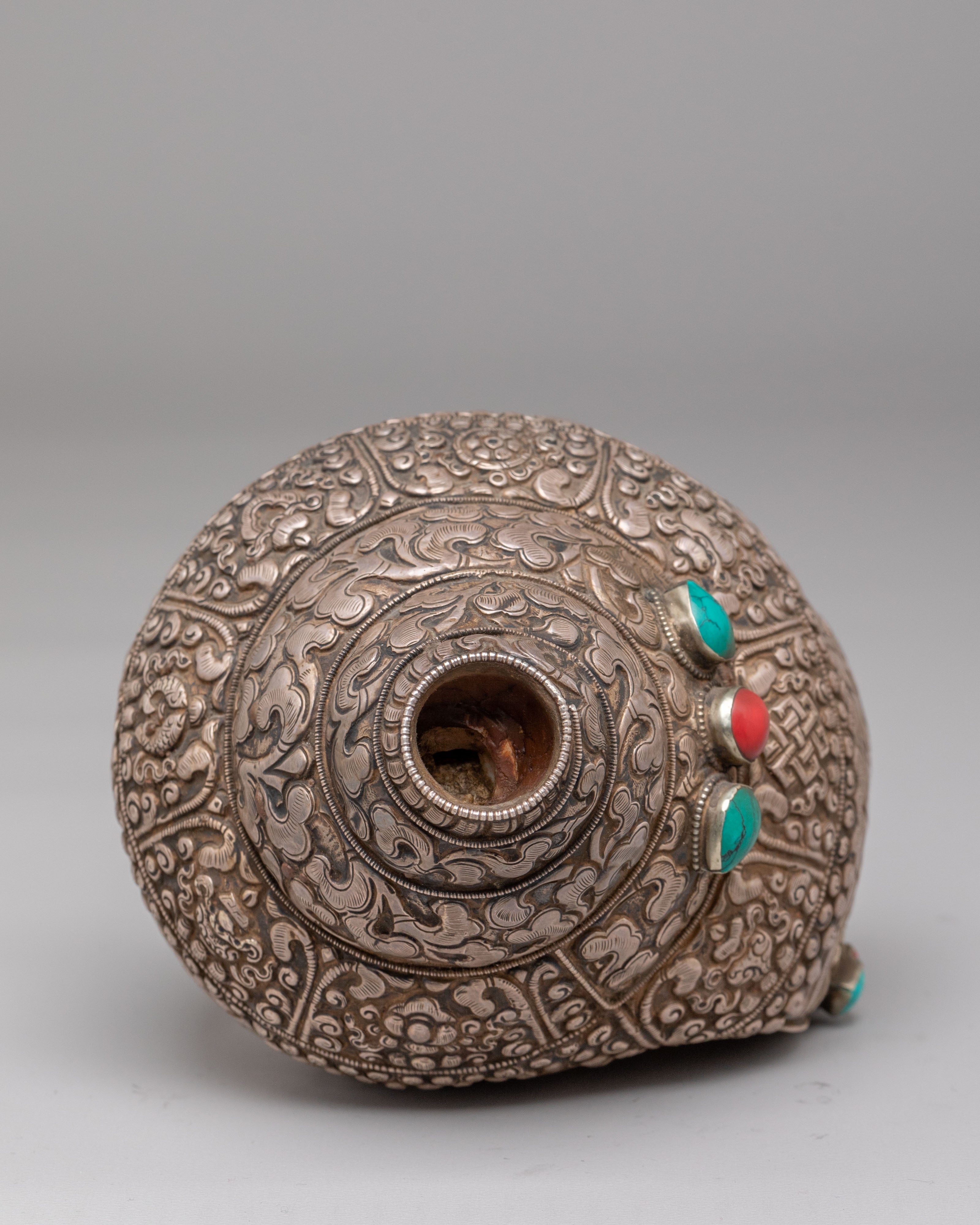 Sacred Buddhist Ritual Conch | Handcrafted Himalayan Art