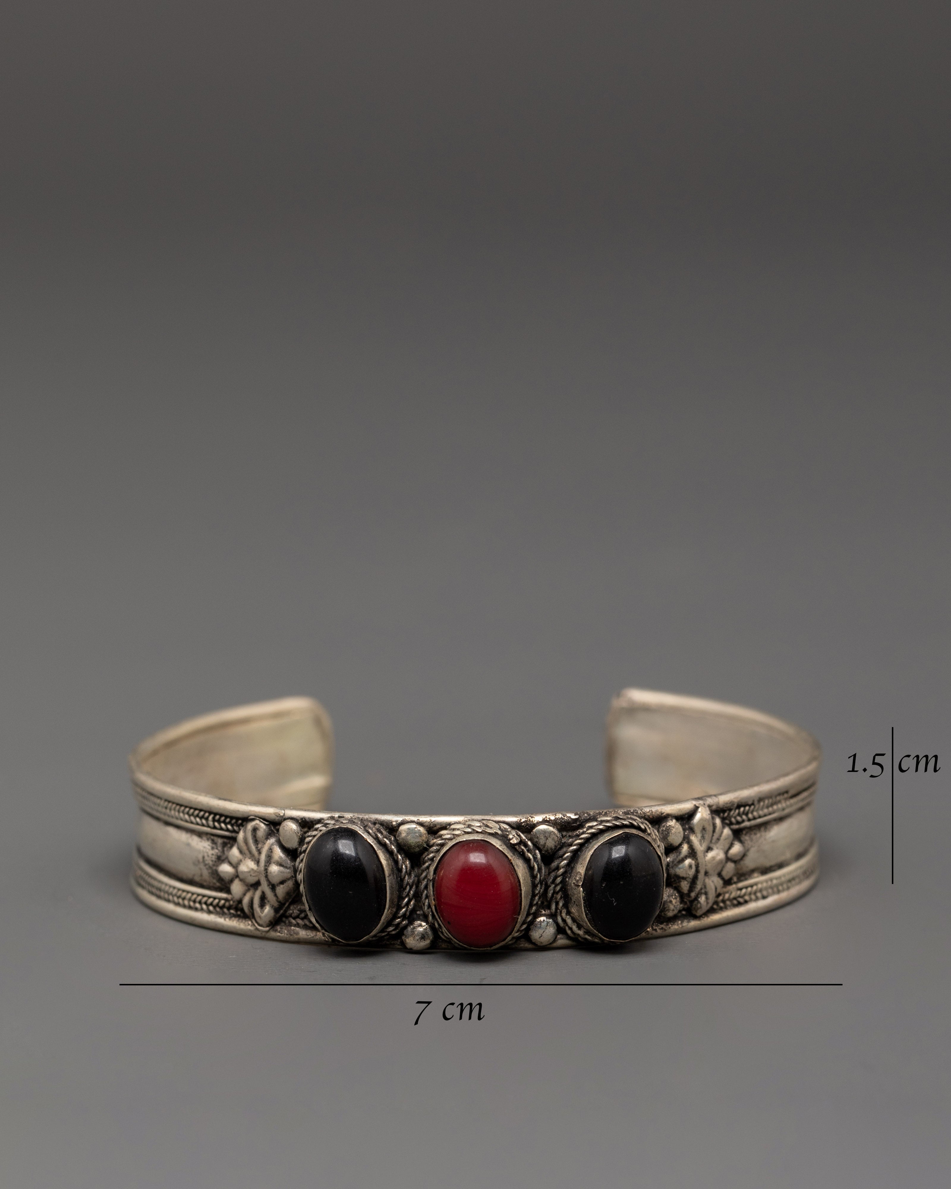 Traditional White Metal Bracelet with Artificial Stones | Elegant Jewelry for Everyday