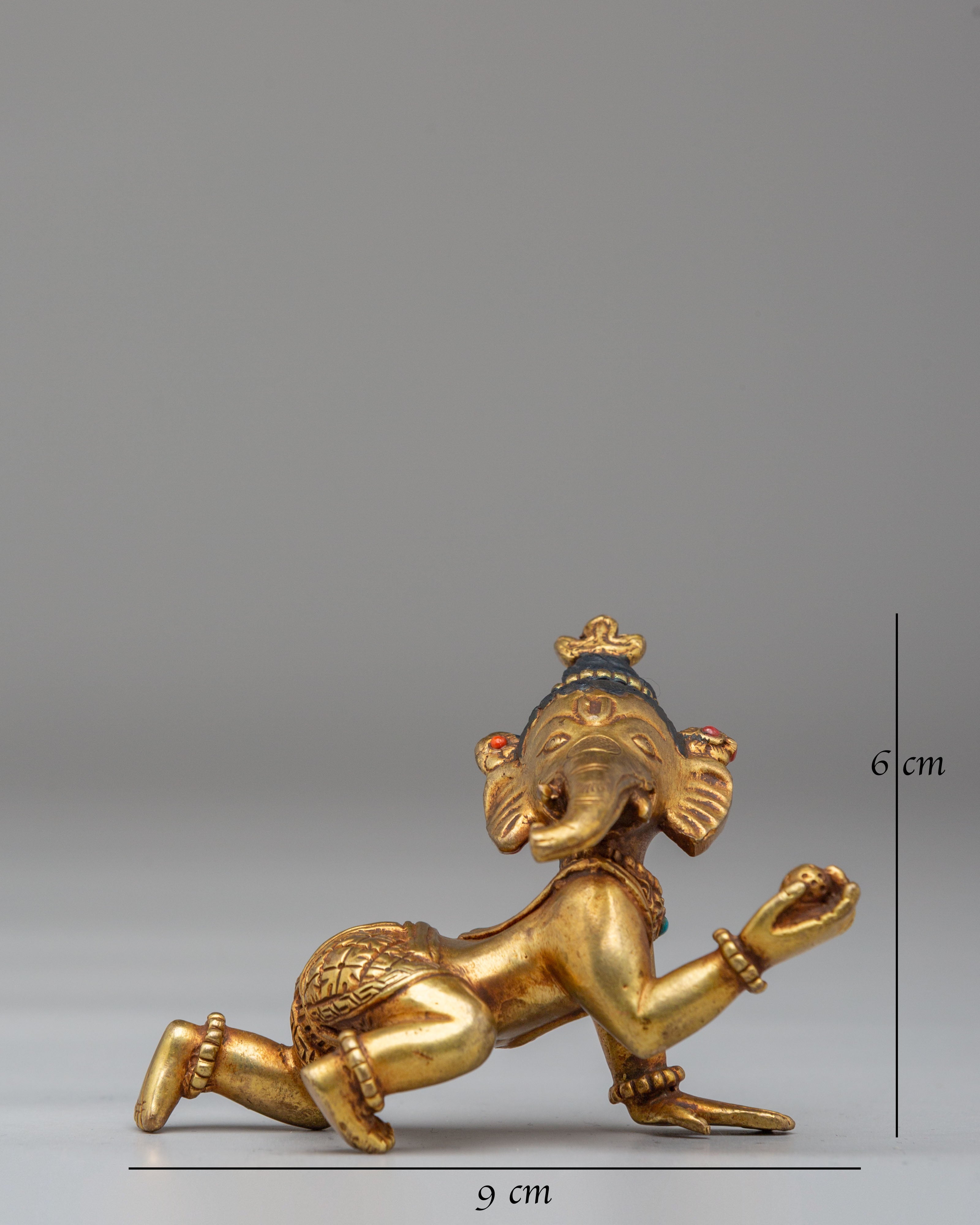 Divine Ganesh God Statue | Gold Plated Copper Sculpture