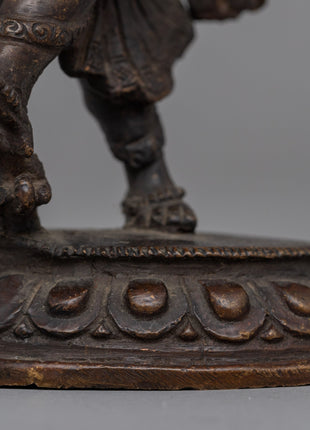 Nritya Ganapati Hindu deity statue | Dancing Ganesha Statue in Oxidized Copper
