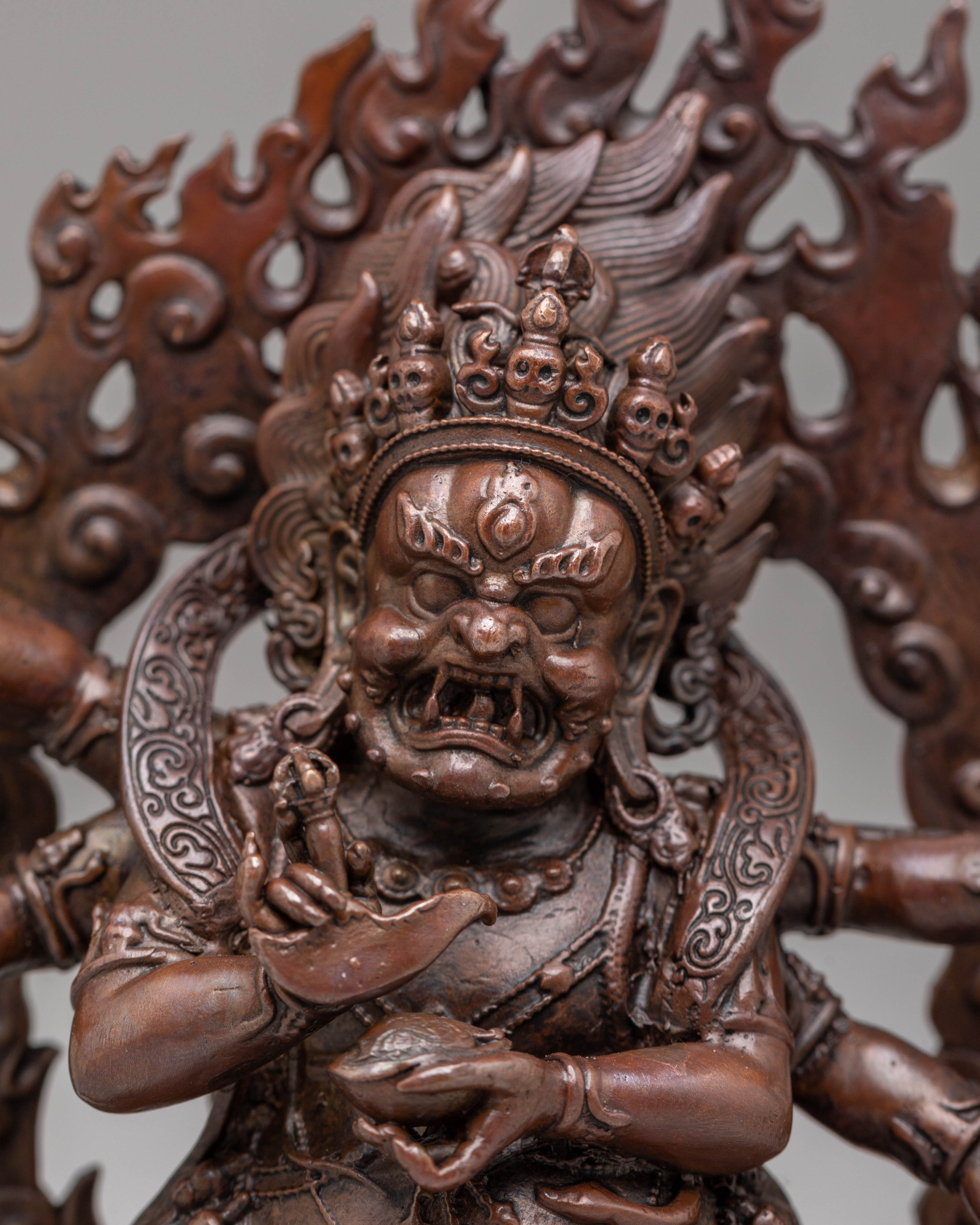 Six-Armed Mahakala Statue | Powerful Dharma Protector in Tibetan Buddhism
