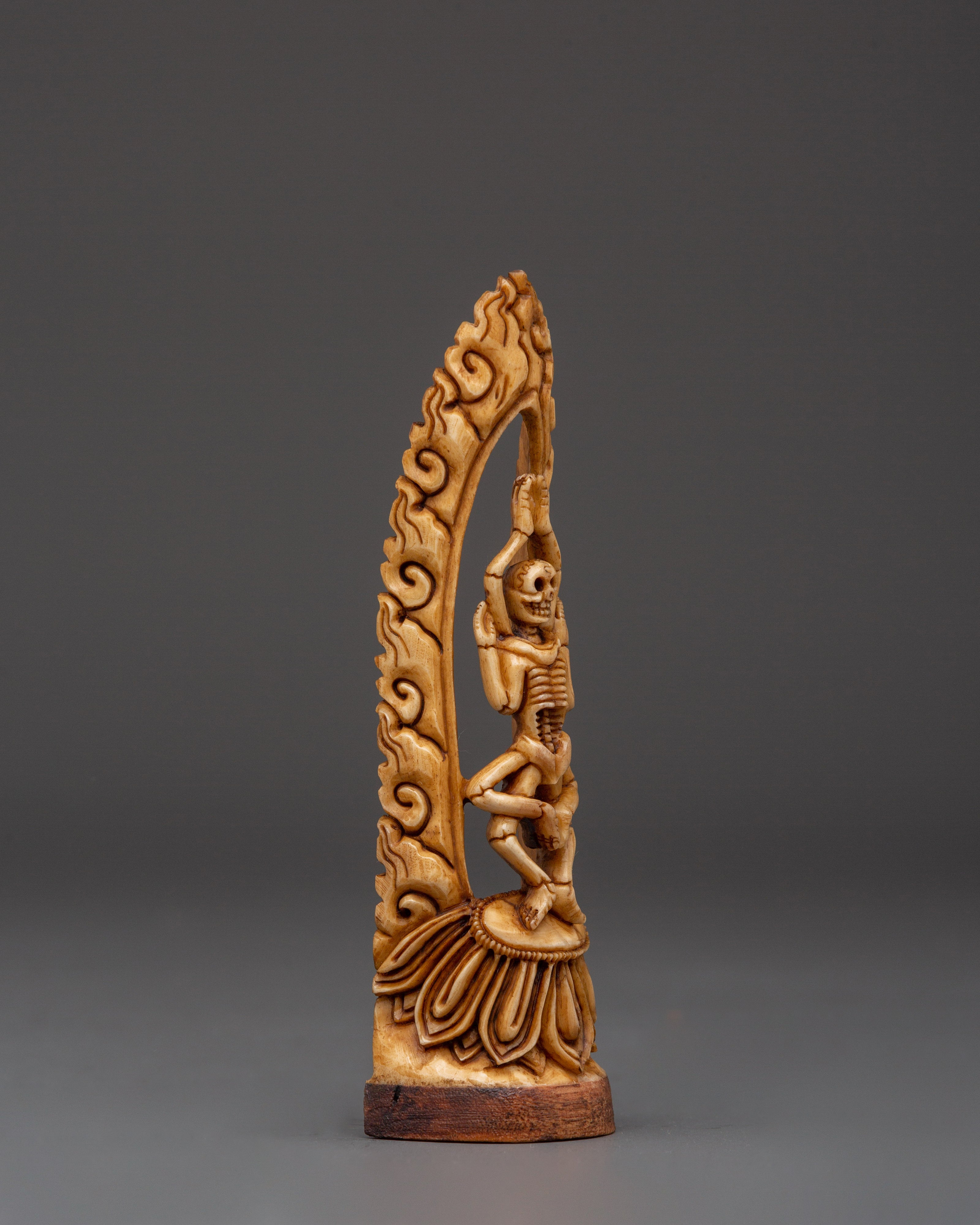 Tibetan Citipati Skeleton Deity Bone Statue | Buddhist Artwork for Altar Decor
