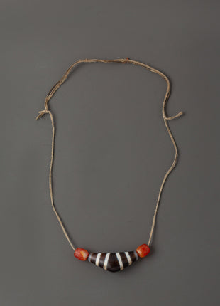 Coral Stone Mala Necklace | Handcrafted Spiritual Beads