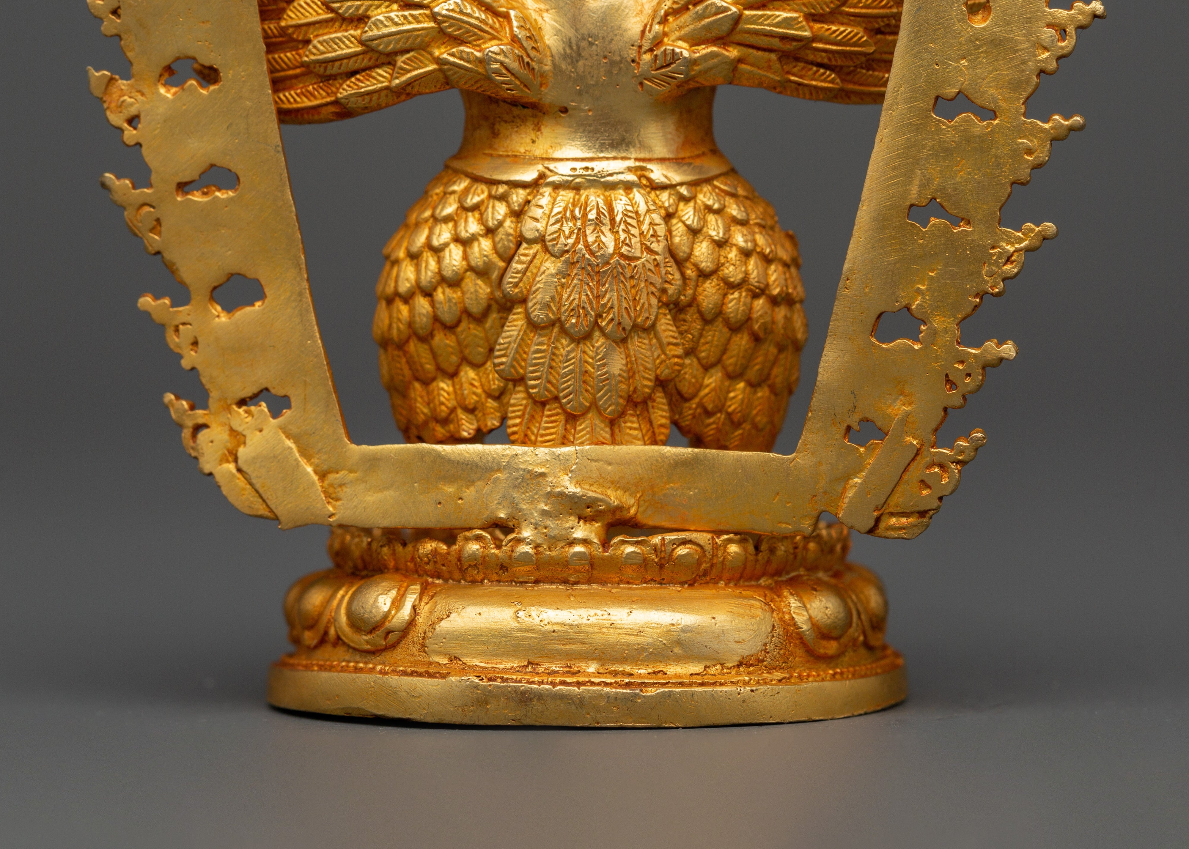 Fierce Garuda Gold-Plated Copper Sculpture | Altar, Protection & Spiritual Home Decor