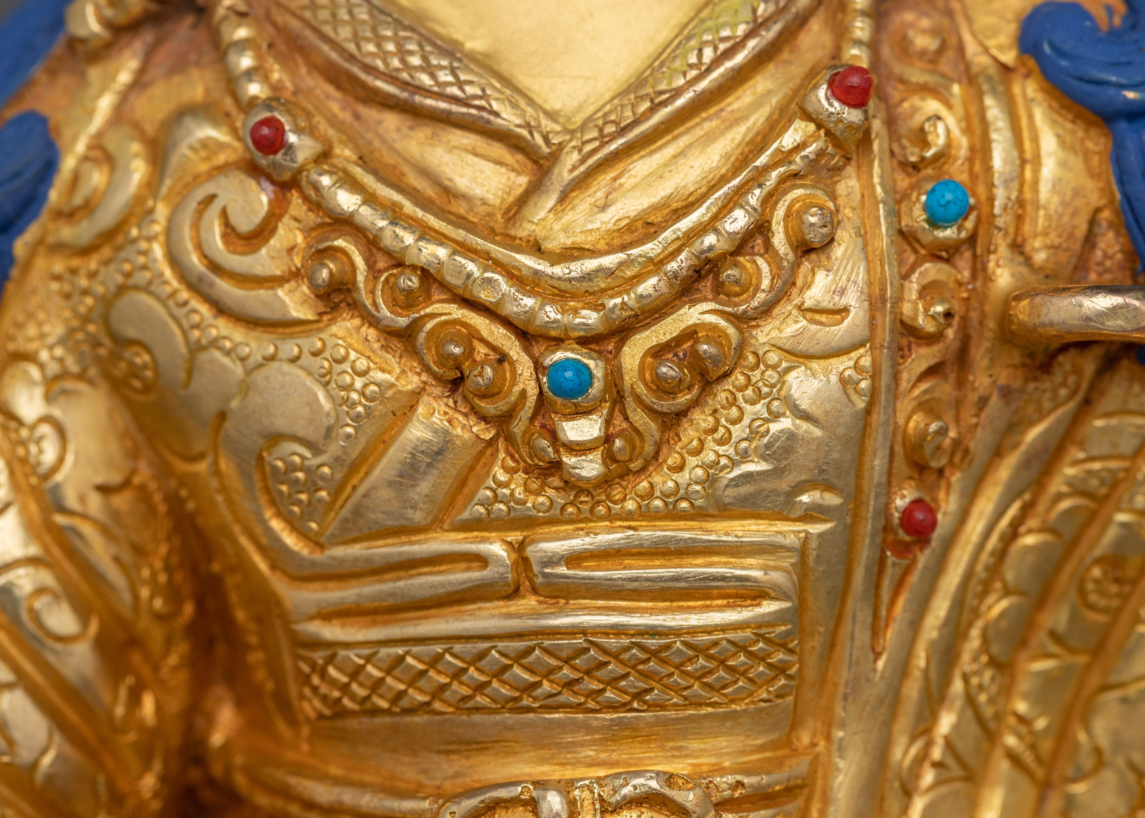 Buddhist Master Padmasambhava Statue | Handcrafted Gold Plated Guru Rinpoche Figure