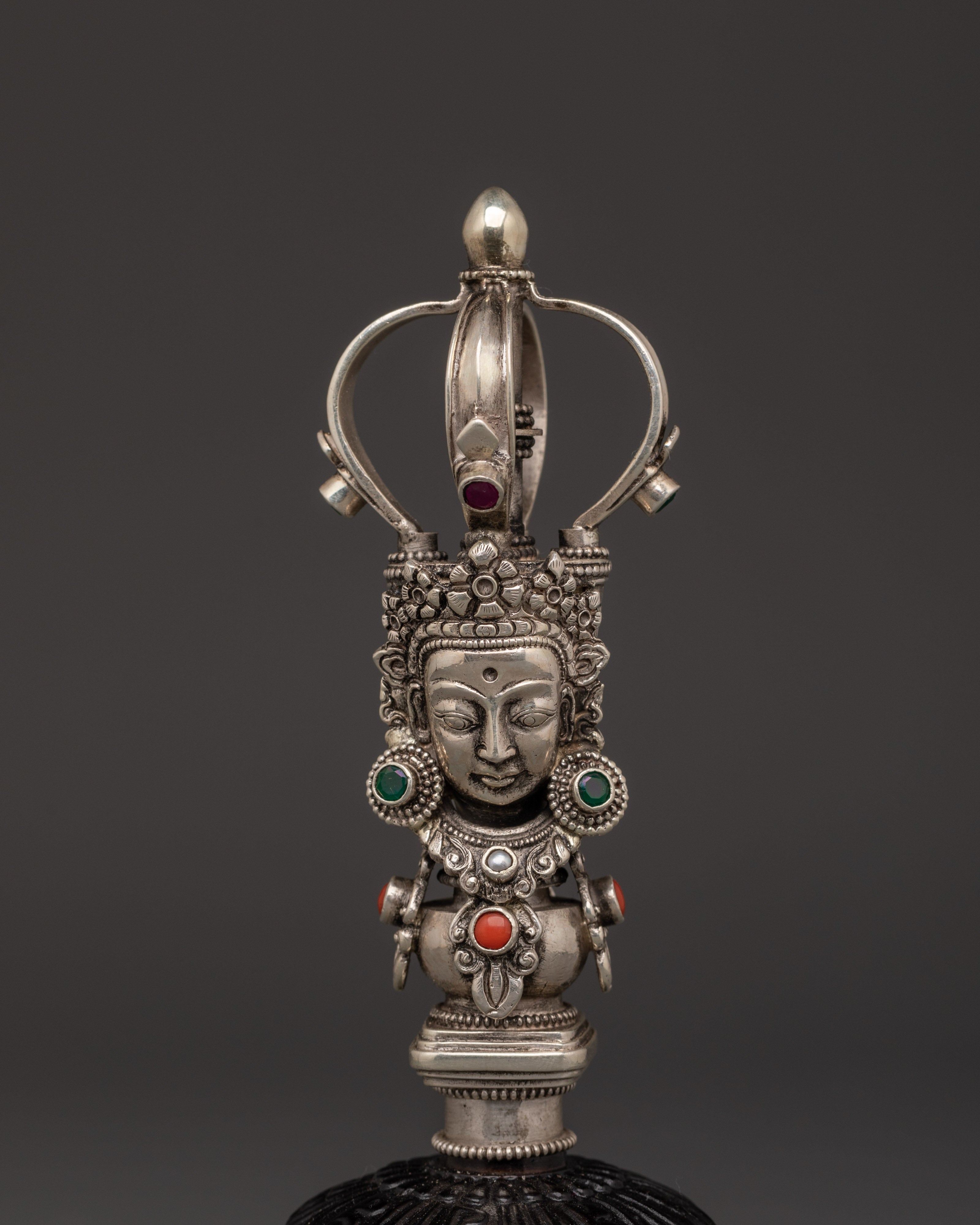 Silver-Plated Tibetan Bell and Vajra Set | Buddhist Healing Practices Item