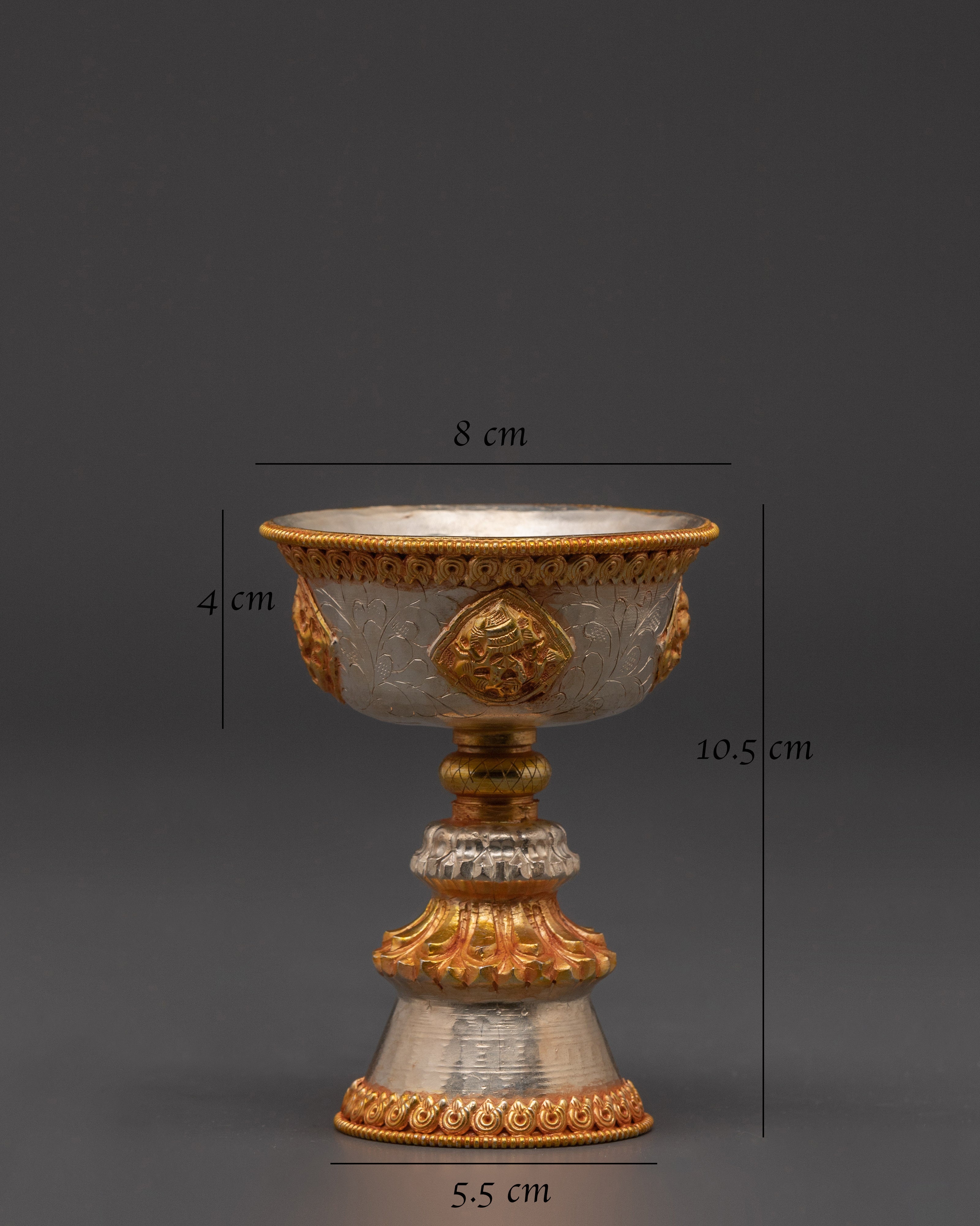 Worship Butter Lamp Set | Gold & Silver Plated Ritual Lamps