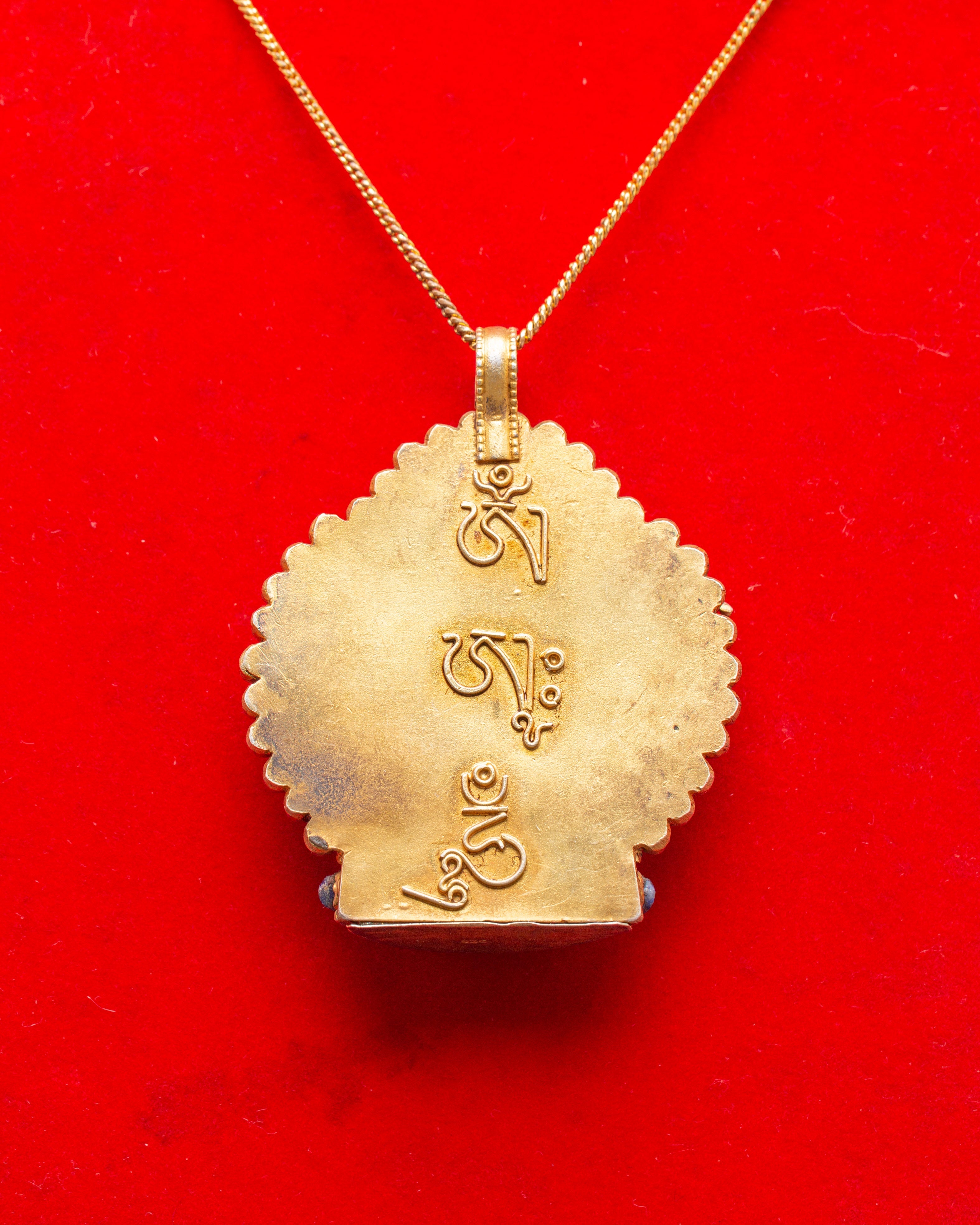 Manjushri Statue Locket for Accessory | Buddhist Compassionate Goddess