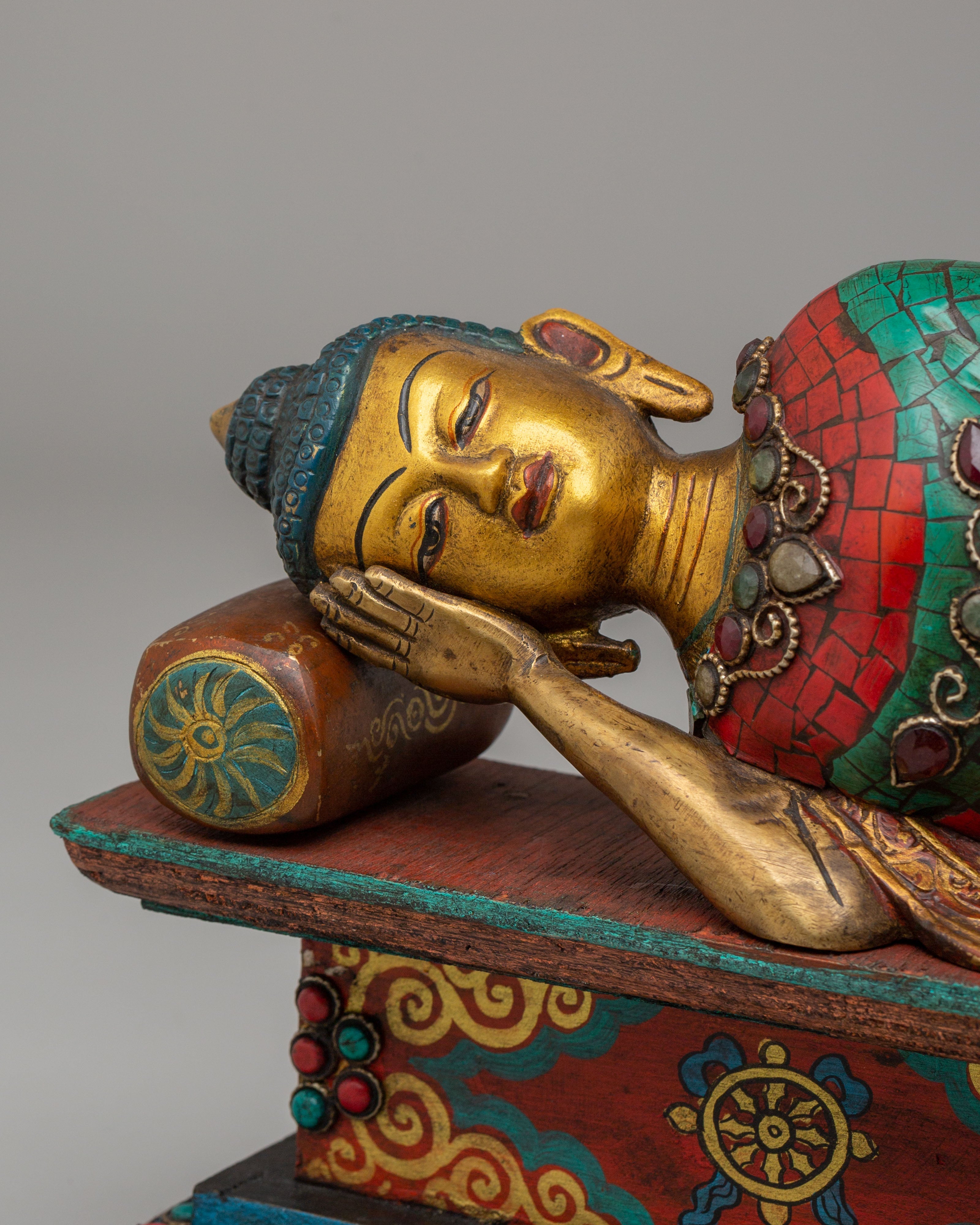 Handmade Reclining Buddha Statue | Bronze Buddhist Sculpture