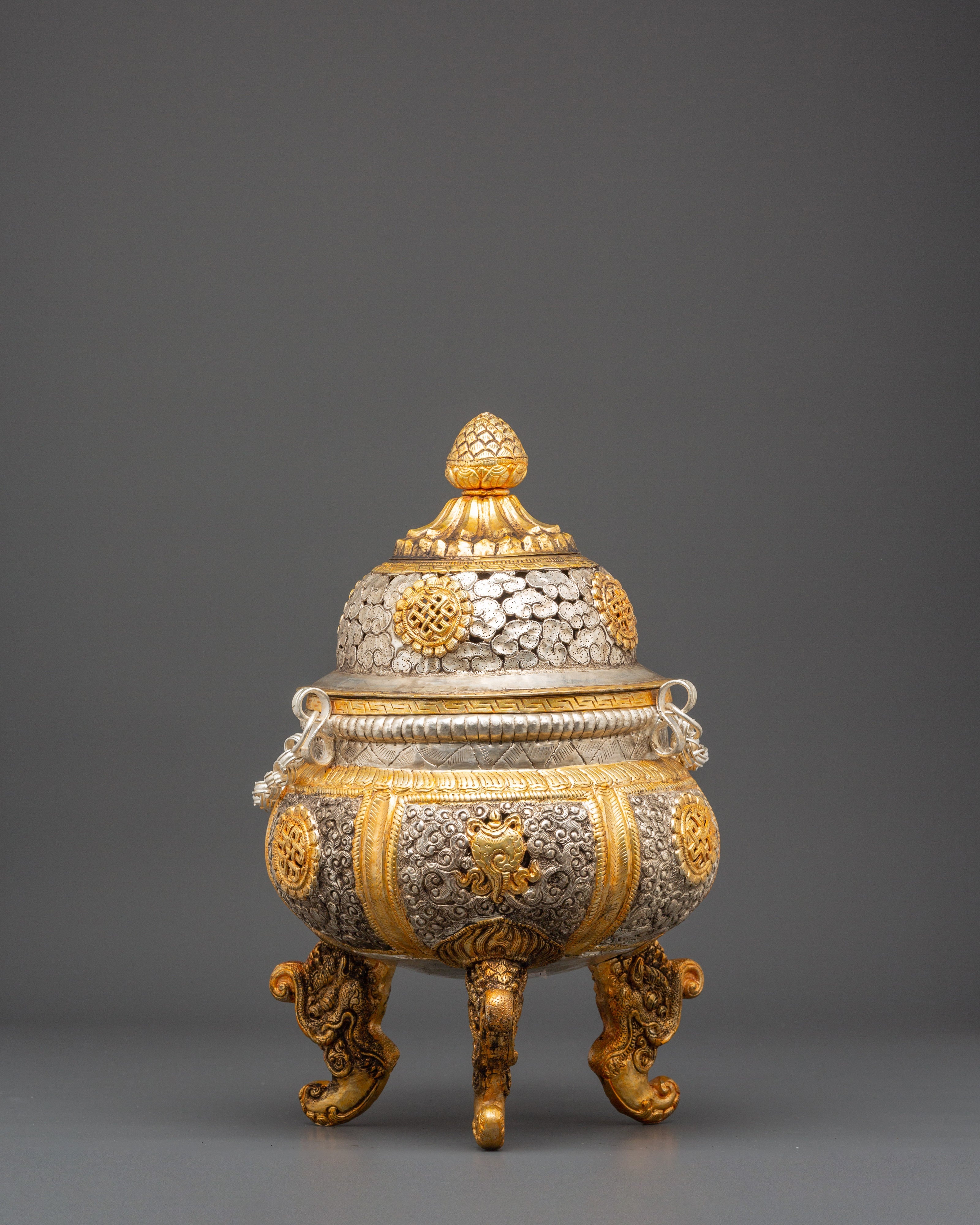 Sacred Golden Incense Burner for Religious Ceremonies | Offerings and Worship