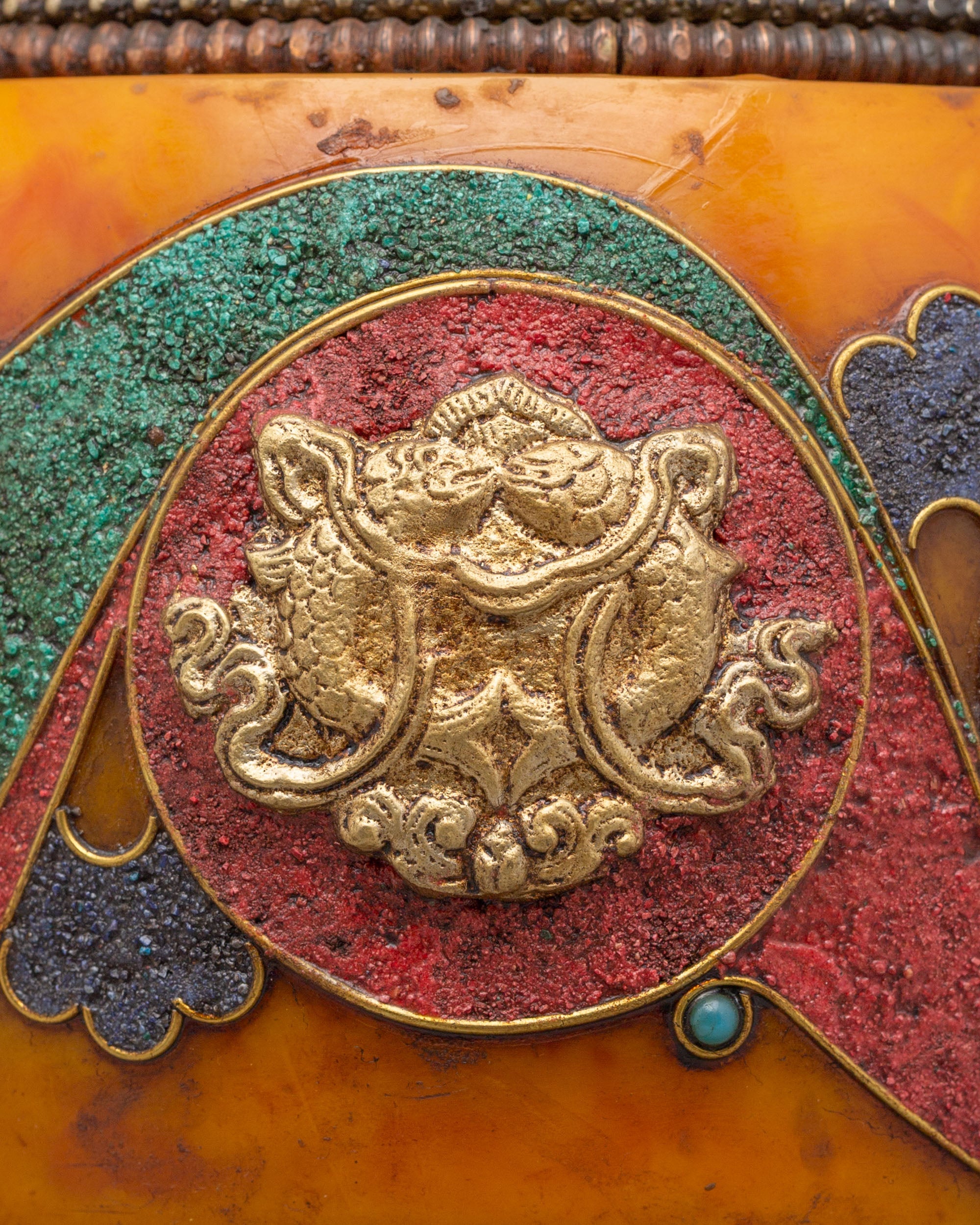 Auspicious Symbol Prayer Wheel | Handcrafted Tibetan Buddhist Ritual Object