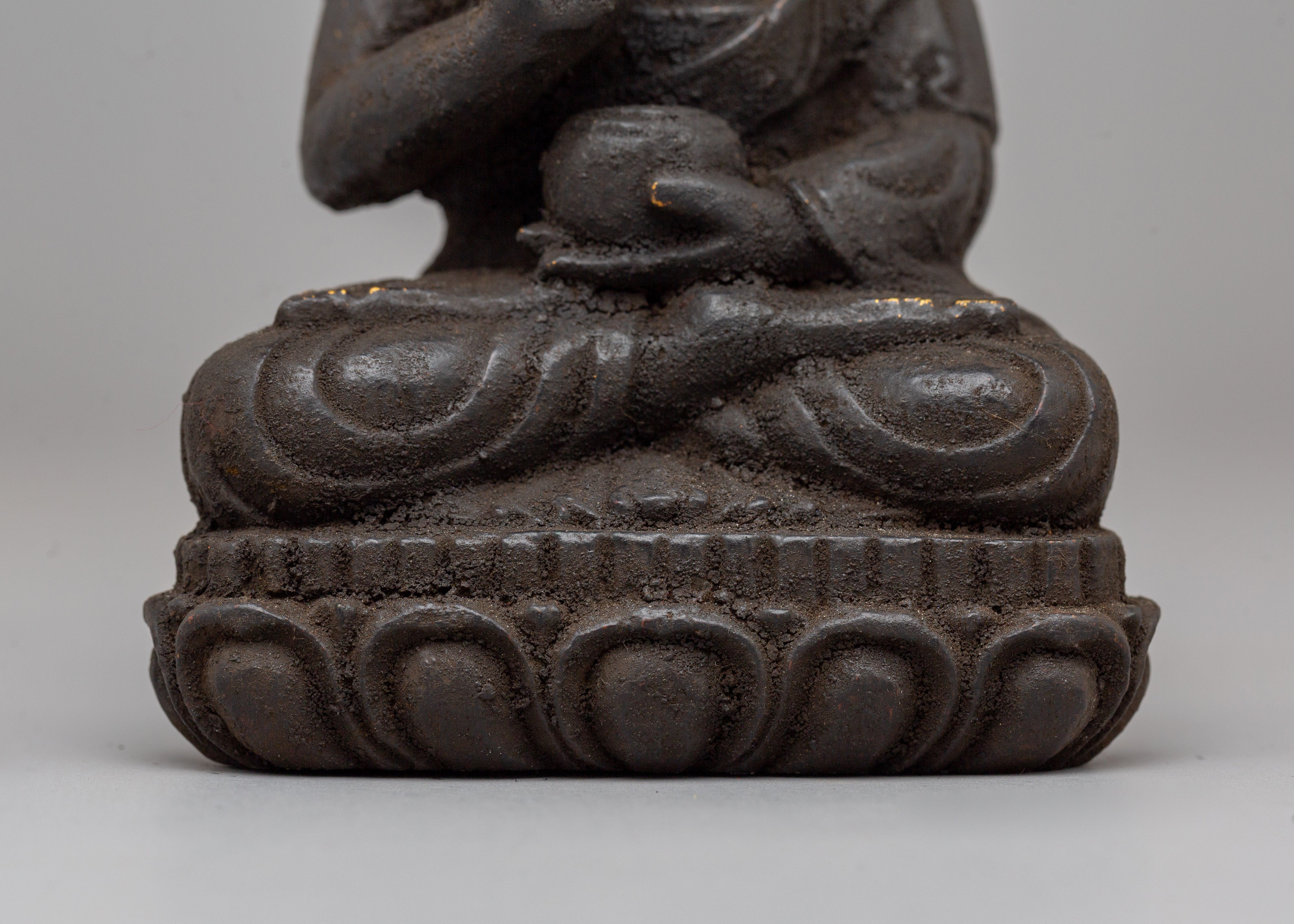 The Statue of Amogasiddhi Buddha | Handcrafted Wooden Buddha Sculpture