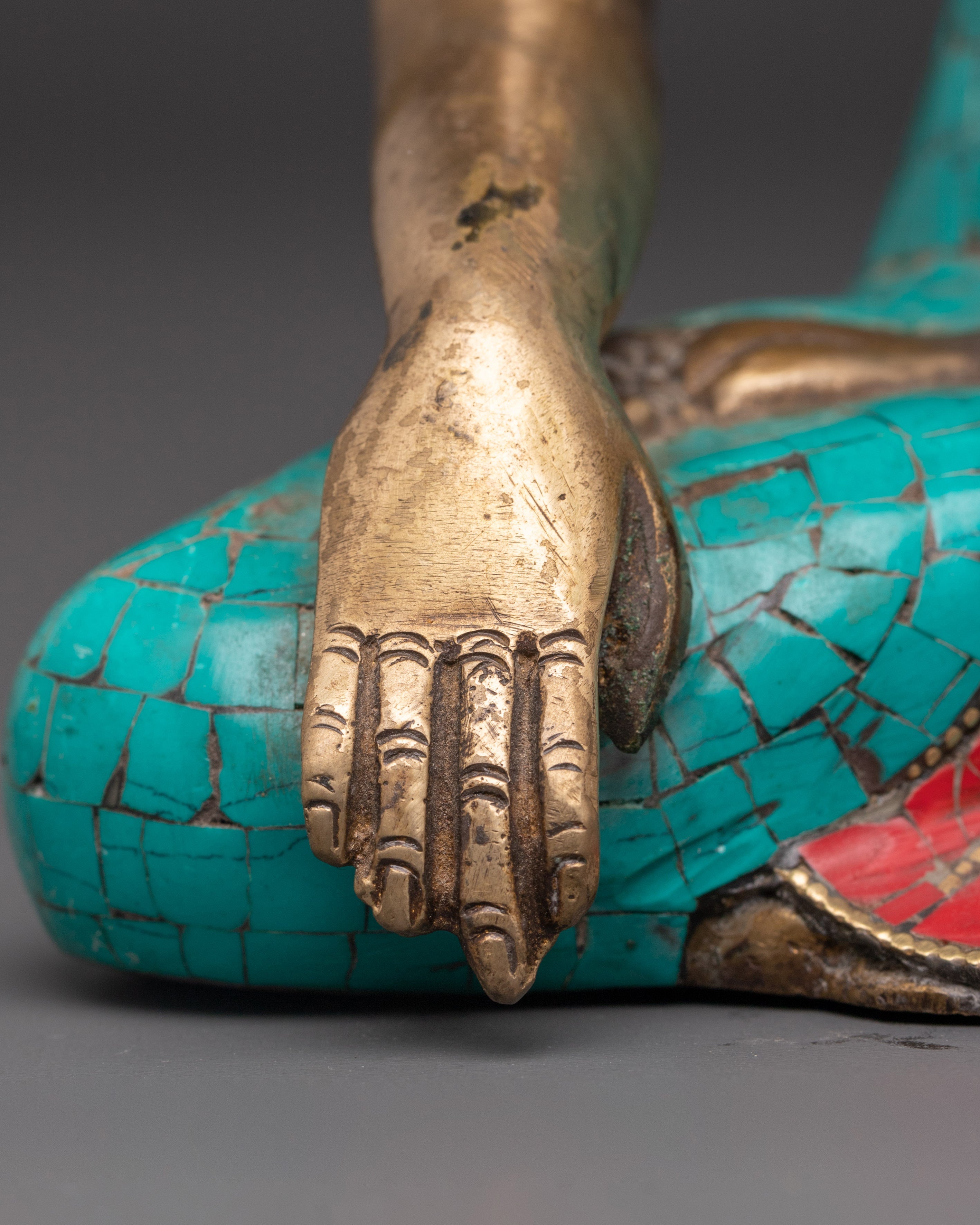 Sacred Buddha Shakyamuni Himalayan Statue | Brass Shakyamuni Buddha Art