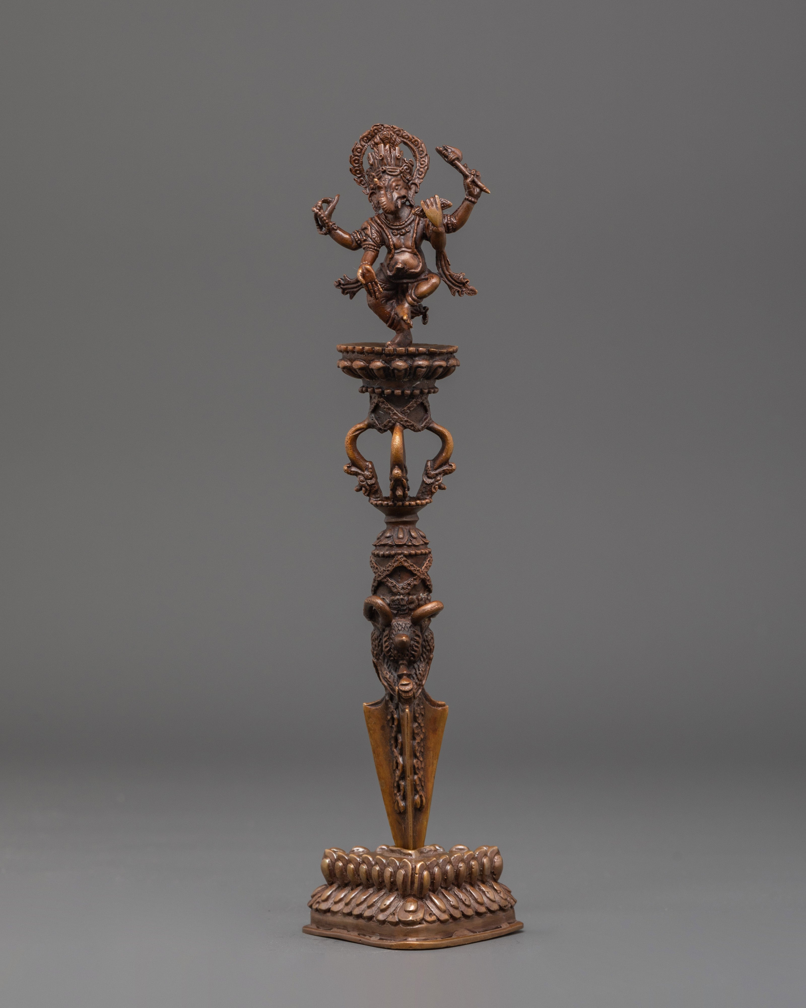 Traditional Tibetan phurba with Ganesha