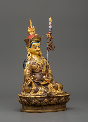 Rinpoche Lotus Born Guru Statue | Gold plated Figurine