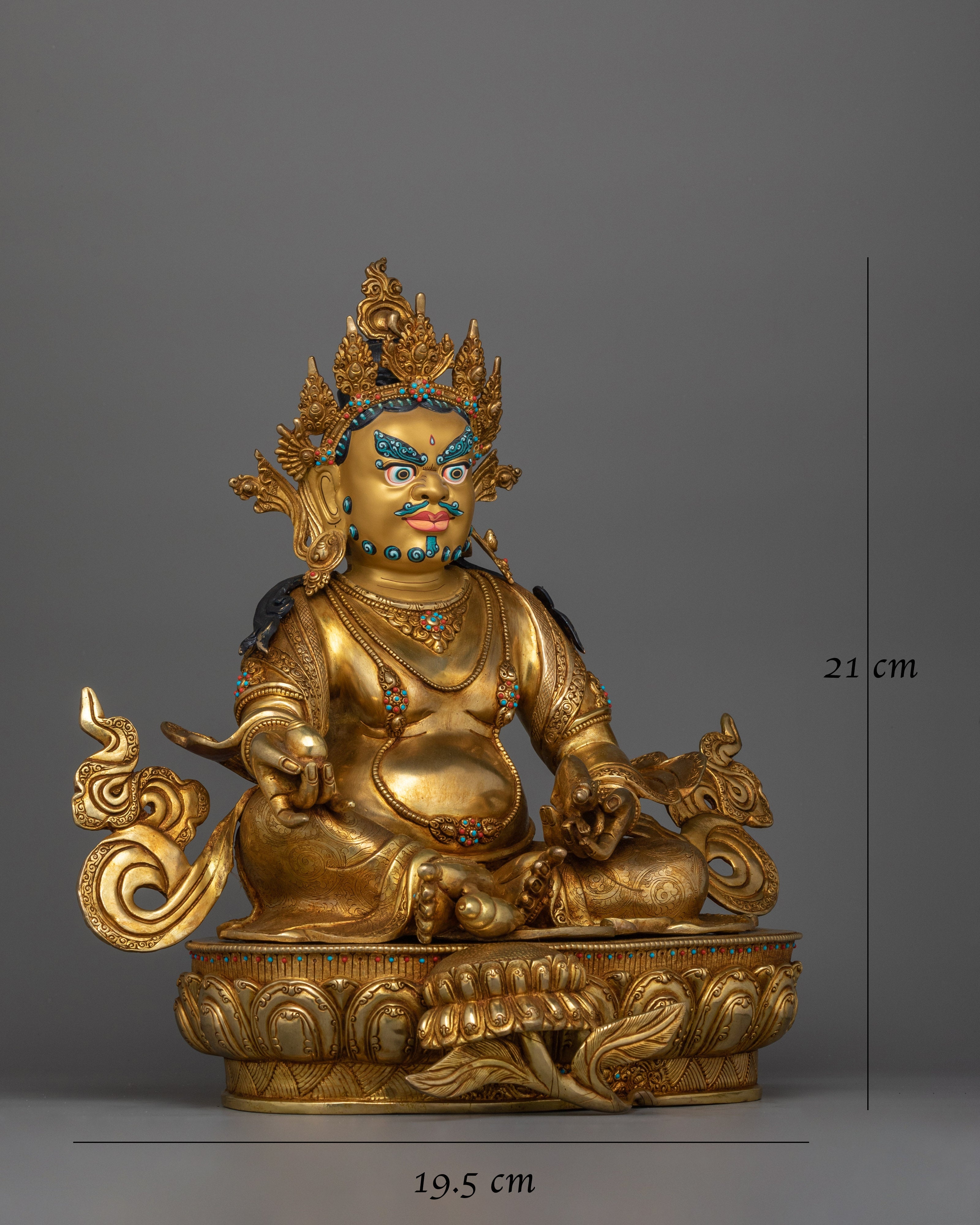 Handmade Dzambhala the Jewels Deity Statue | Embodiment of Wealth and Prosperity