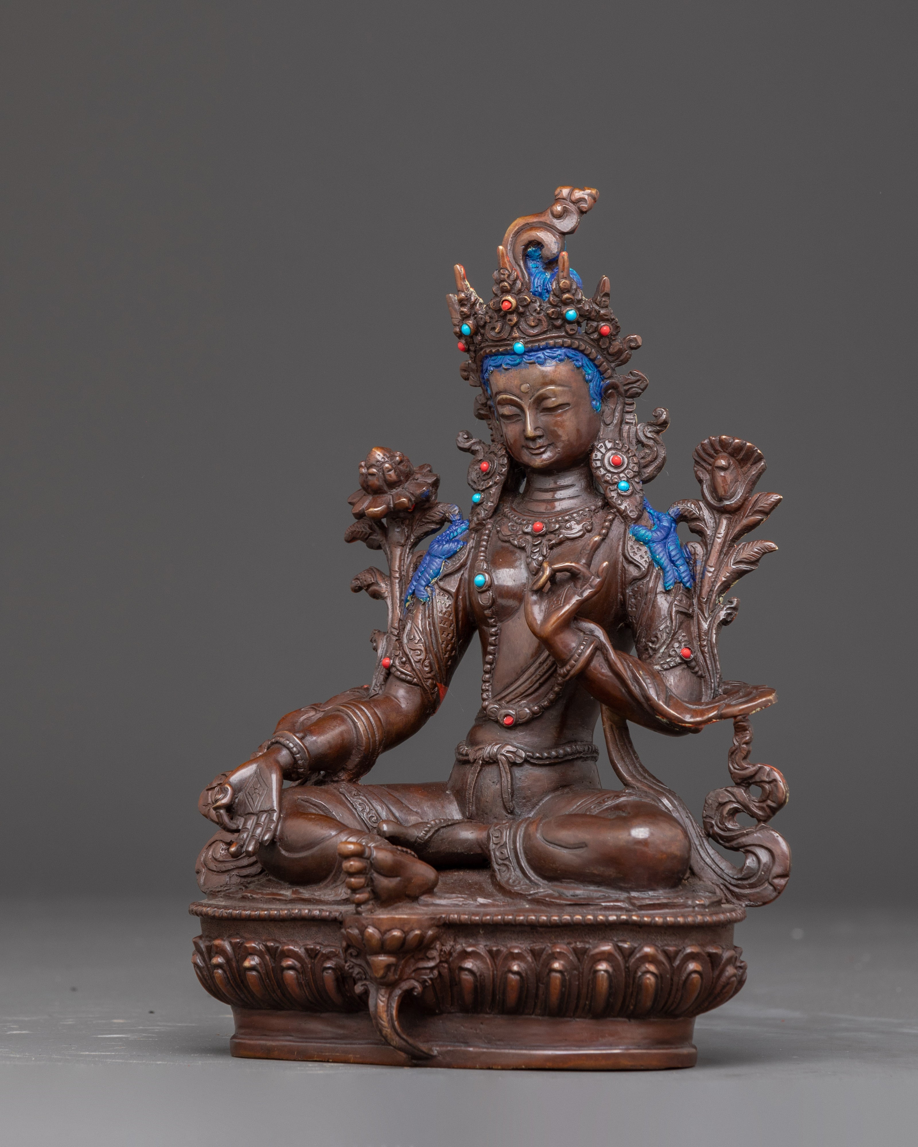 Handmade Mother Green Tara (Shyama Tara) Statue | Spiritual Decor