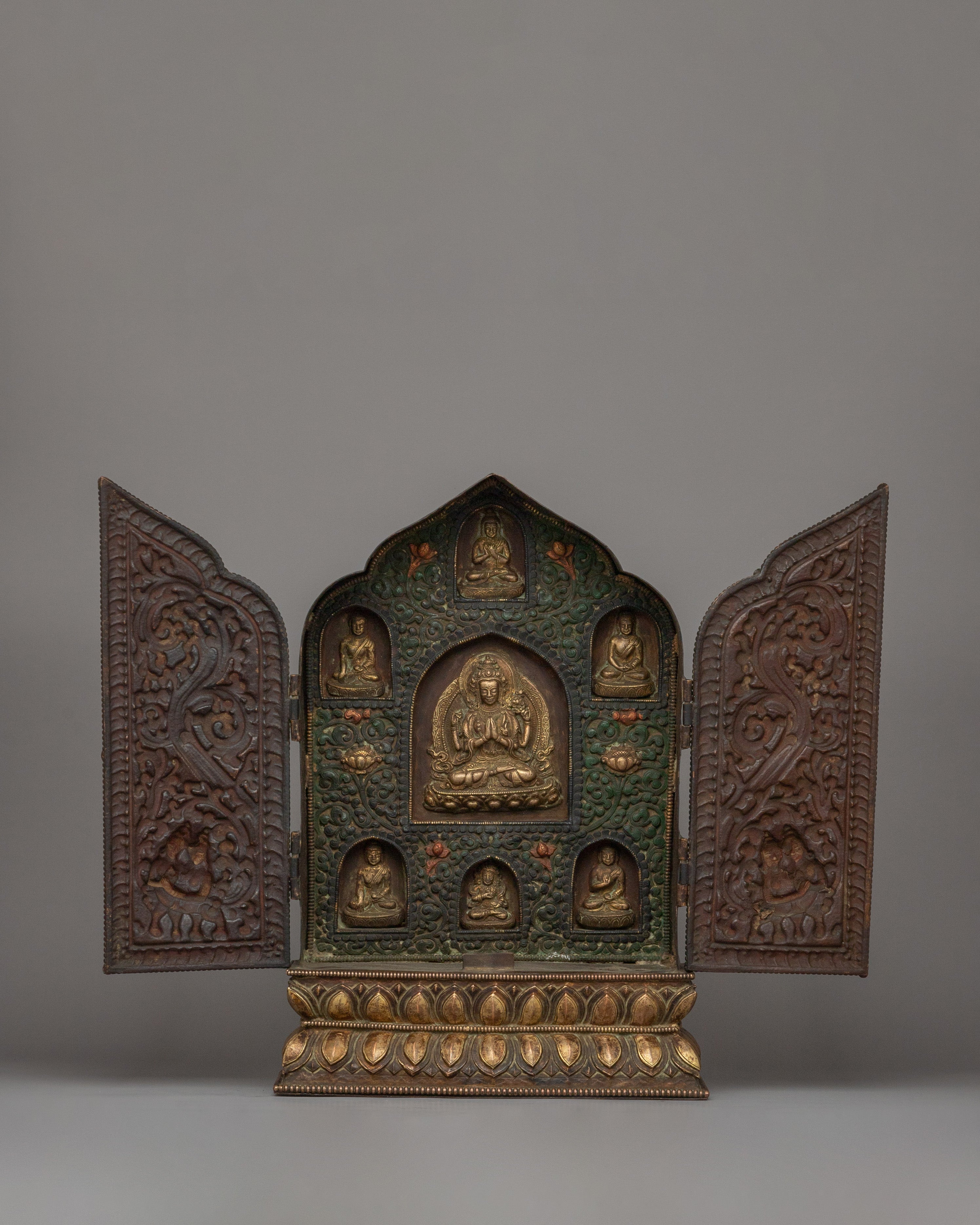 Gold Plated Foldable Ghau Box | Religious Item for longevity and success