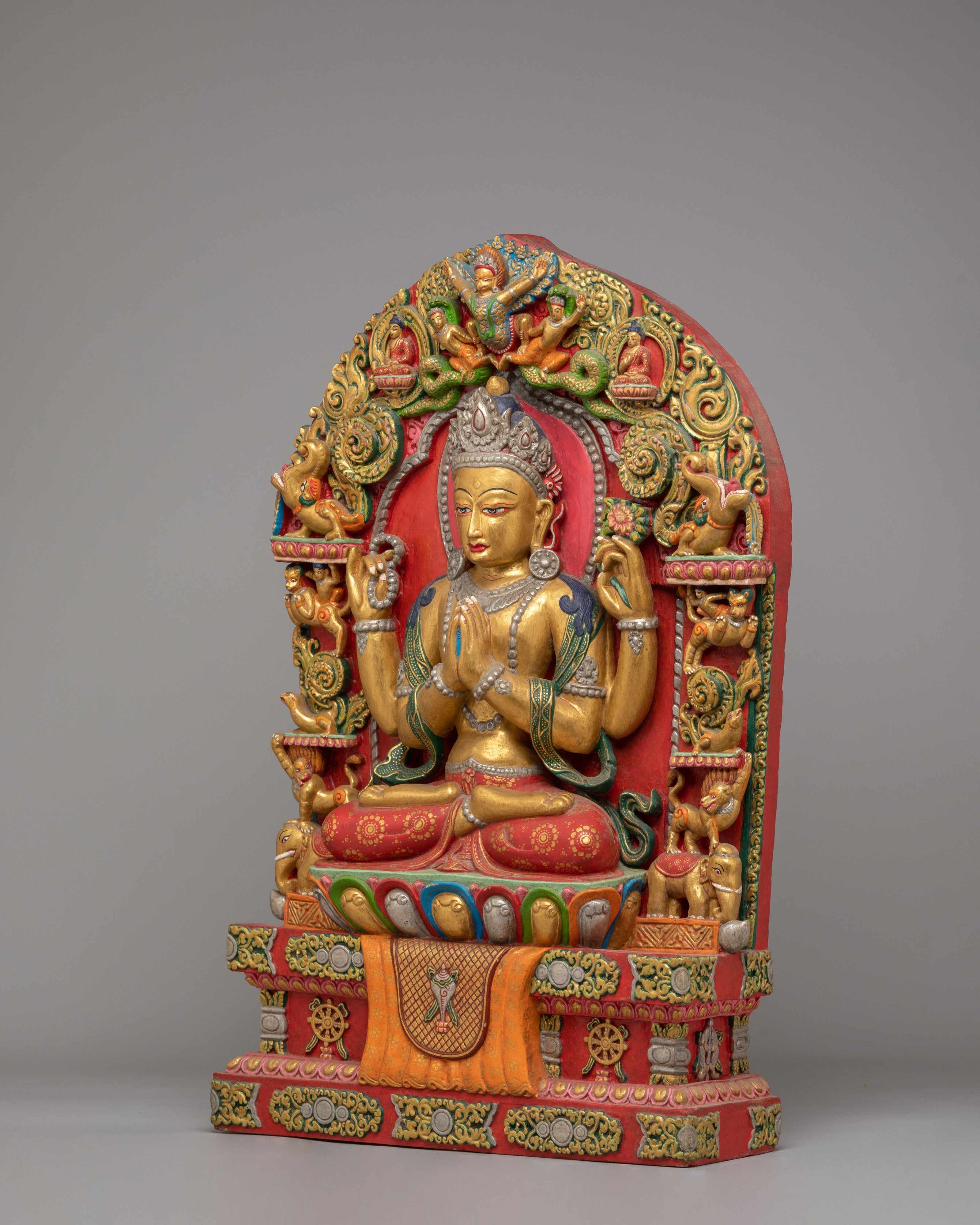 Chenrezig Bodhisattva of Compassion Figurine | Bodhisattva of Wisdom
