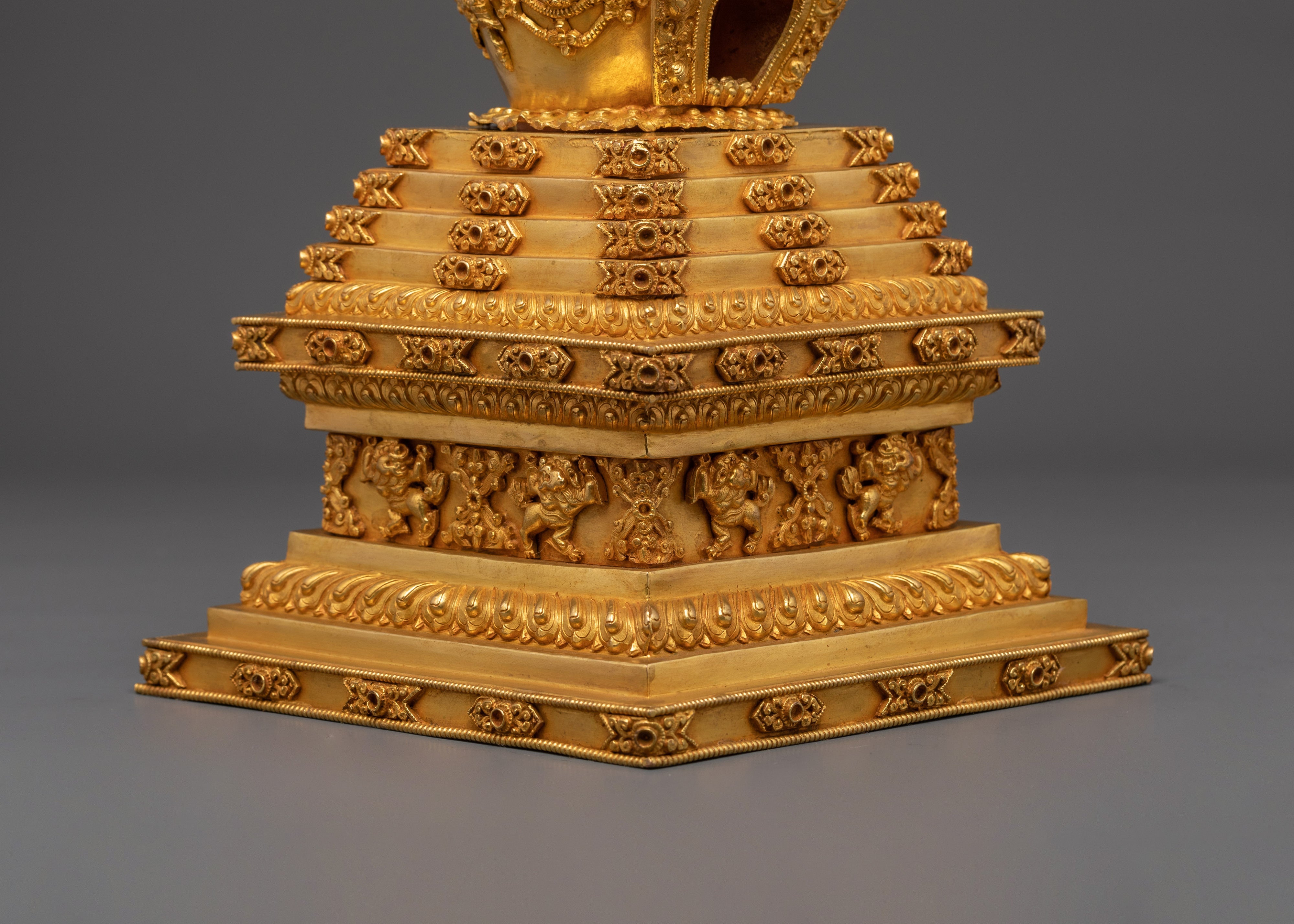 Decorative Traditional Stupa | Handcrafted Copper Buddhist Stupa for Home Decor
