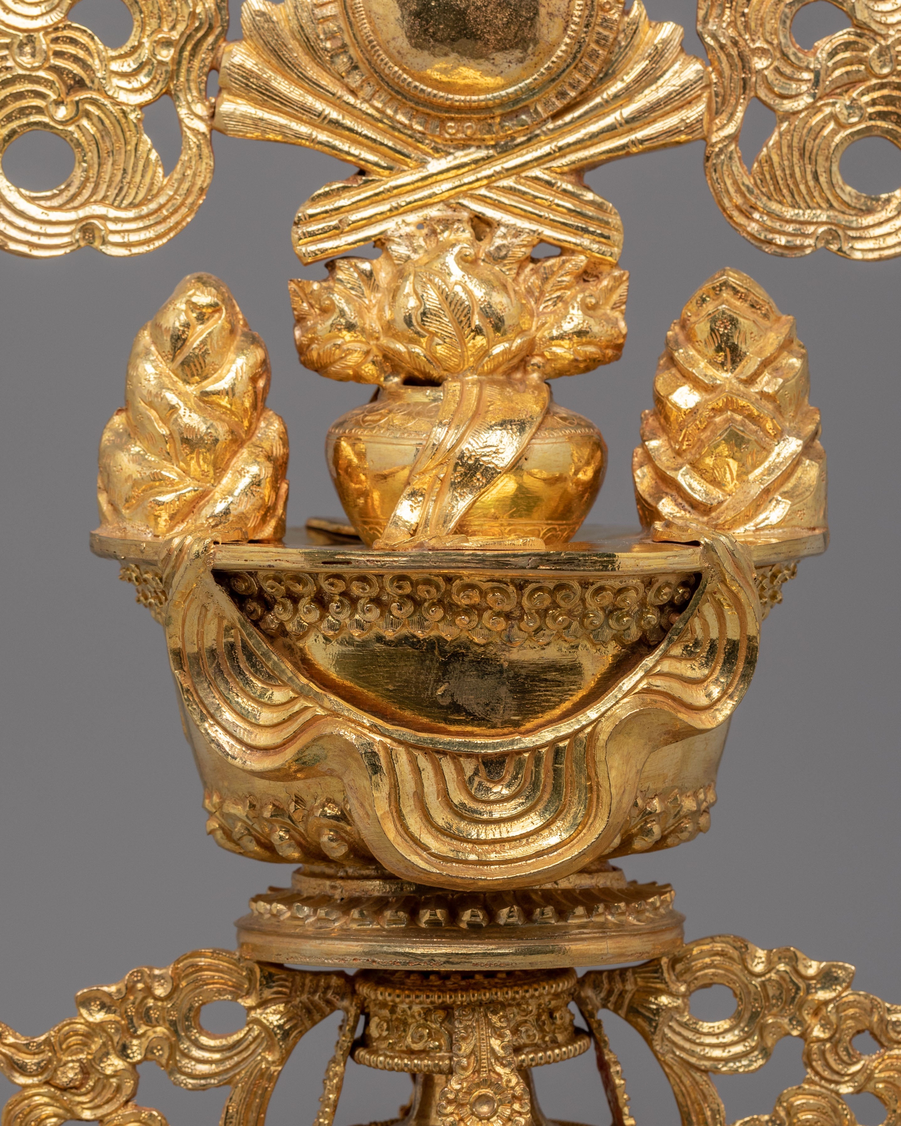 Buddhist Doya Ngaga Set | Gold-Plated Copper Ritual Tools