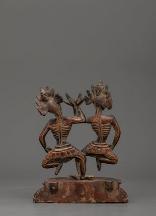 Oxidized copper Citipati statue |  Tibetan Protector Sculpture