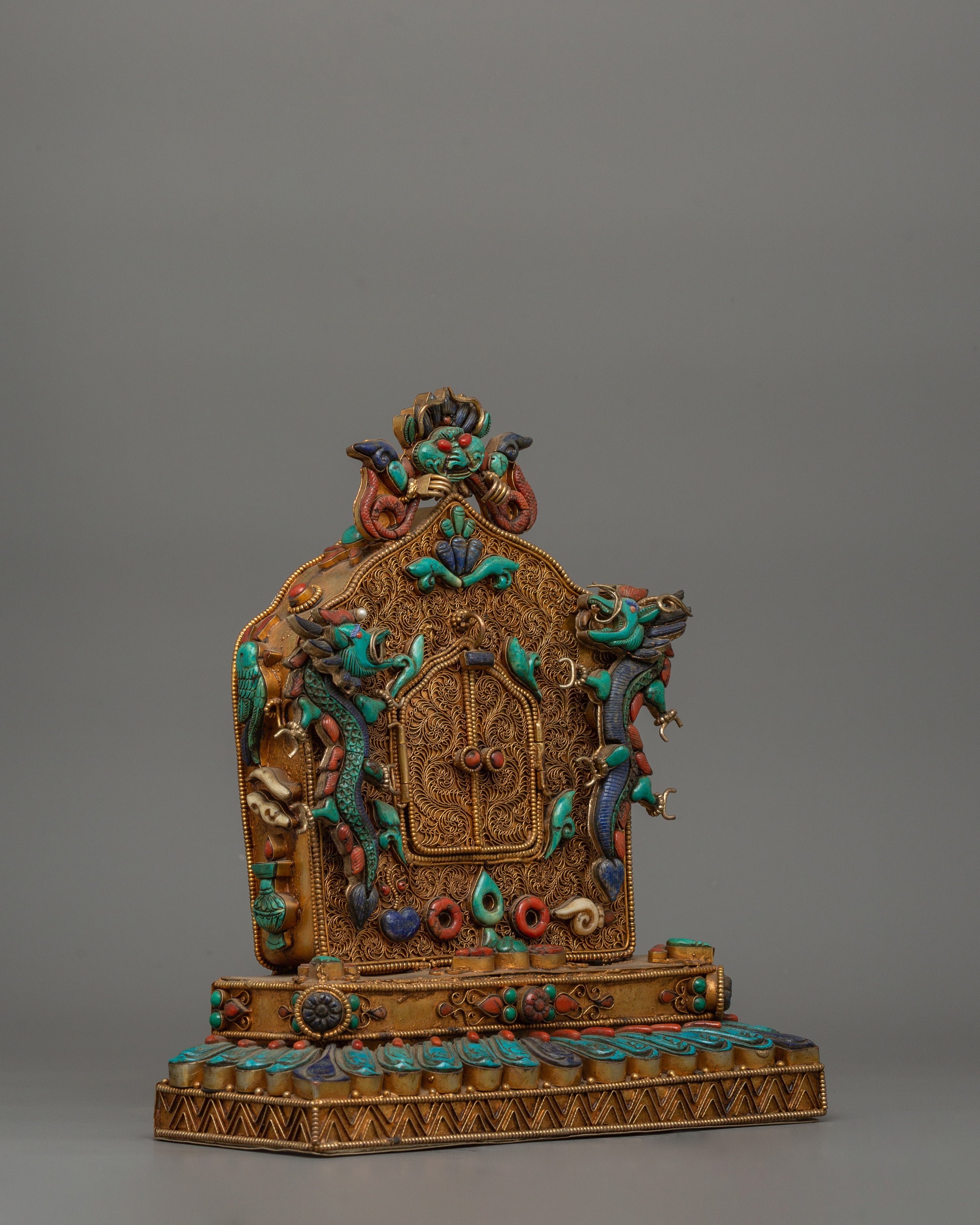 Decorative Tibetan Gau Shrine Box | Spiritual Tibetan Art