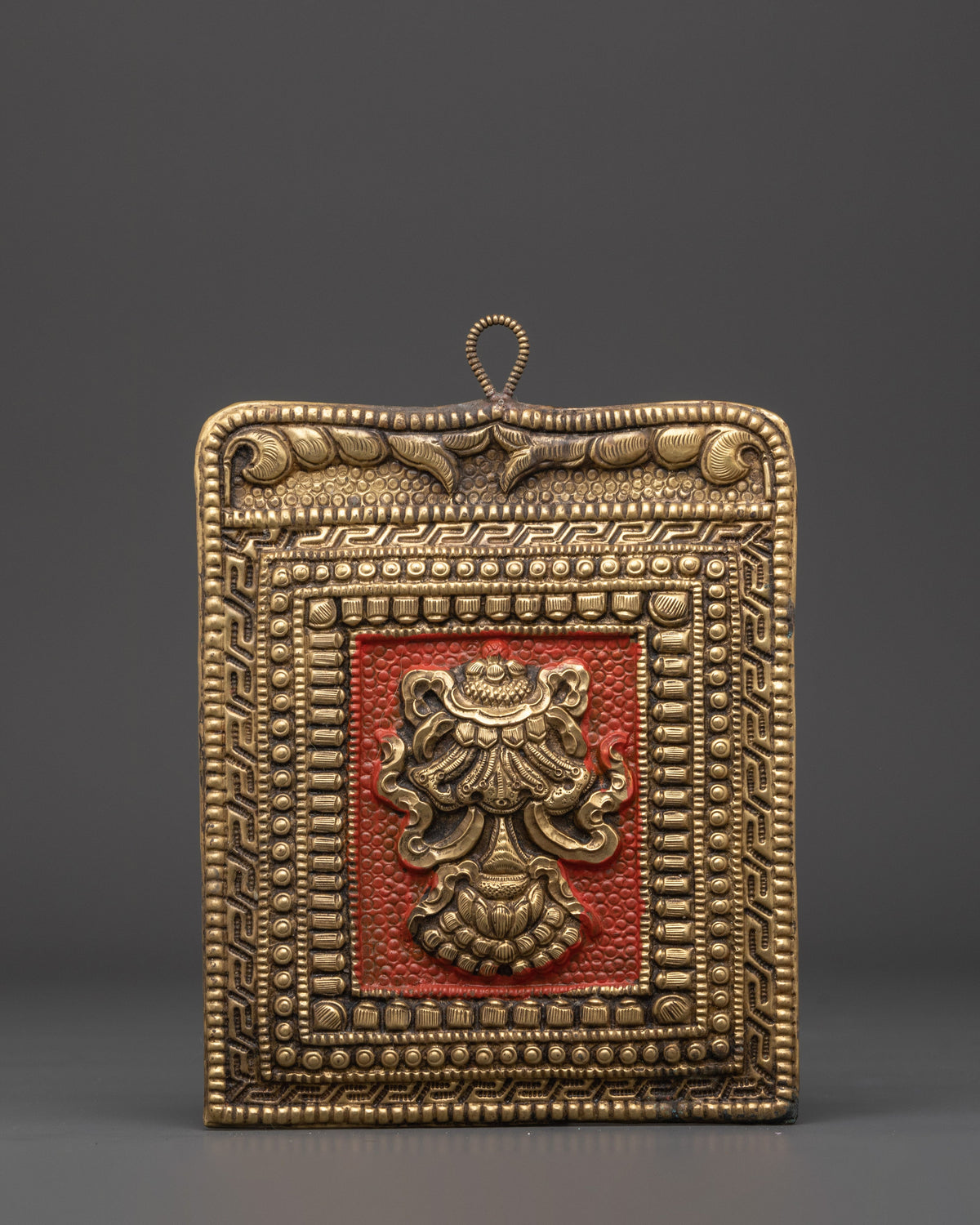 Tibetan Ashtamangala Wall Hanging | Brass Eight Auspicious Symbols Buddhist Decor
