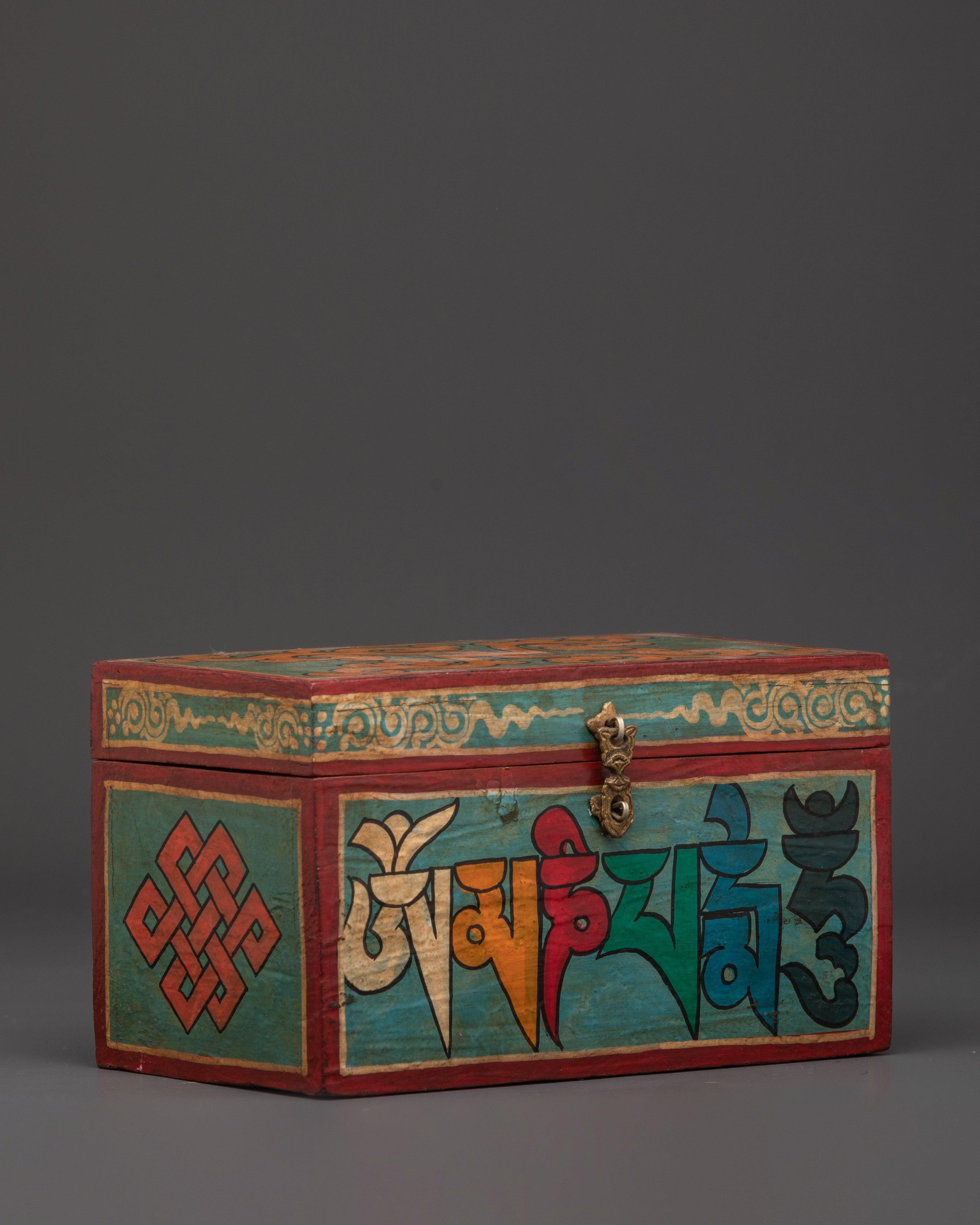 Handcrafted Tibetan Wooden Box | Ethnic Decorative Storage for Spiritual Rituals and Keepsakes