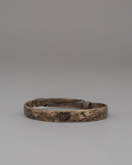 Handcrafted White Metal Bracelet